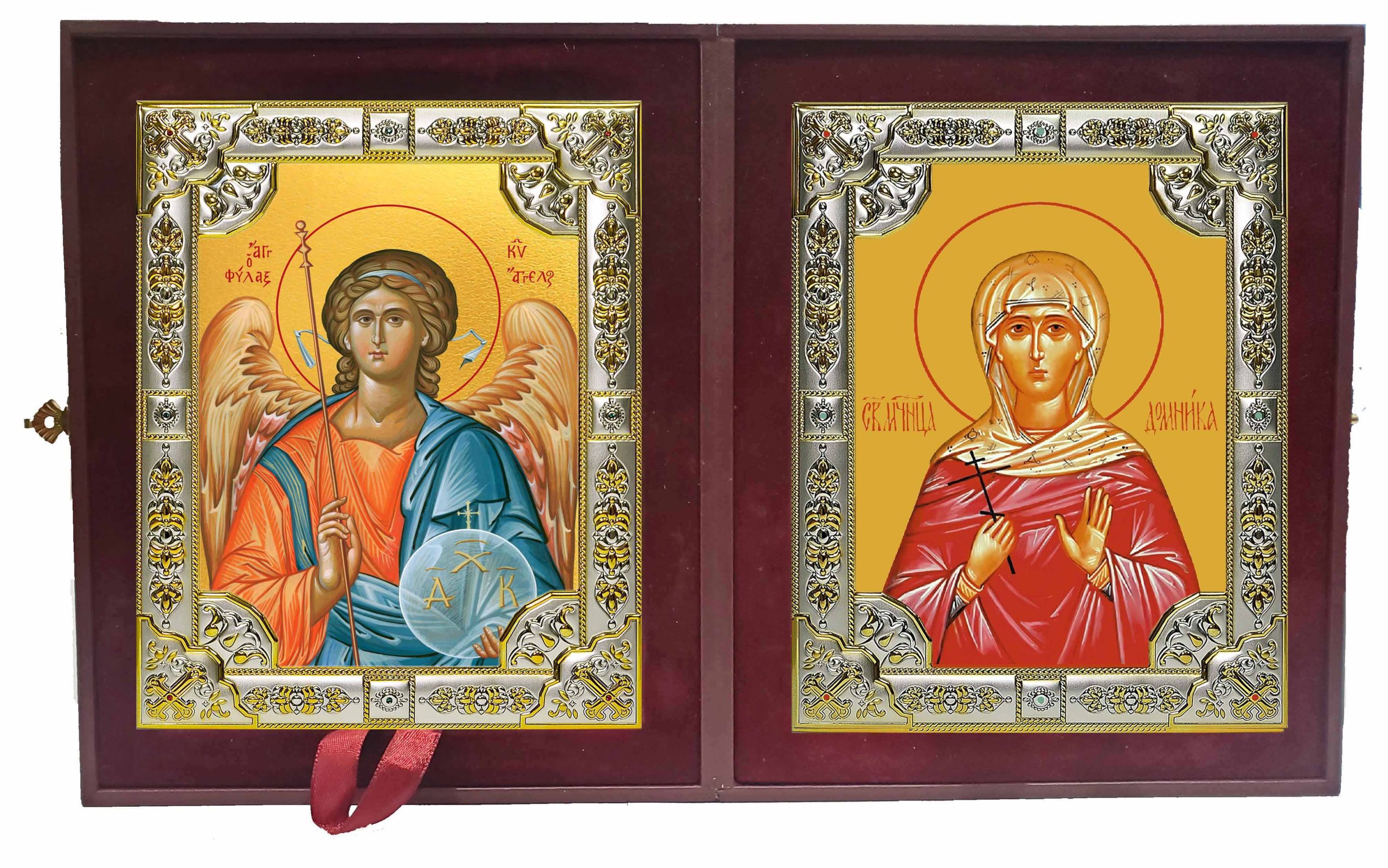 Складень Ангел Хранитель и Домника (Домнина) Аназаровская (Киликийская), мученица