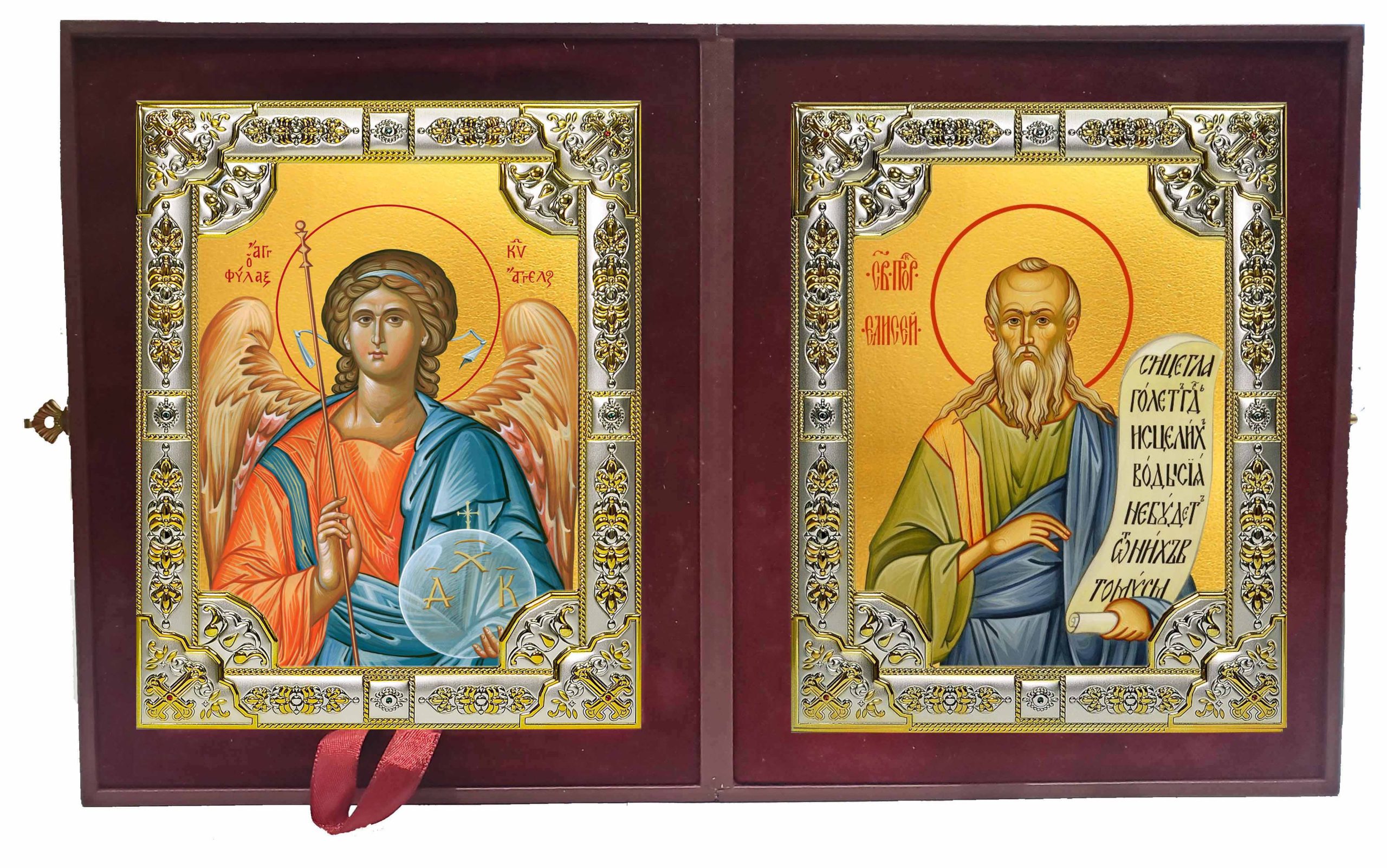 Складень Ангел Хранитель и Елисей пророк