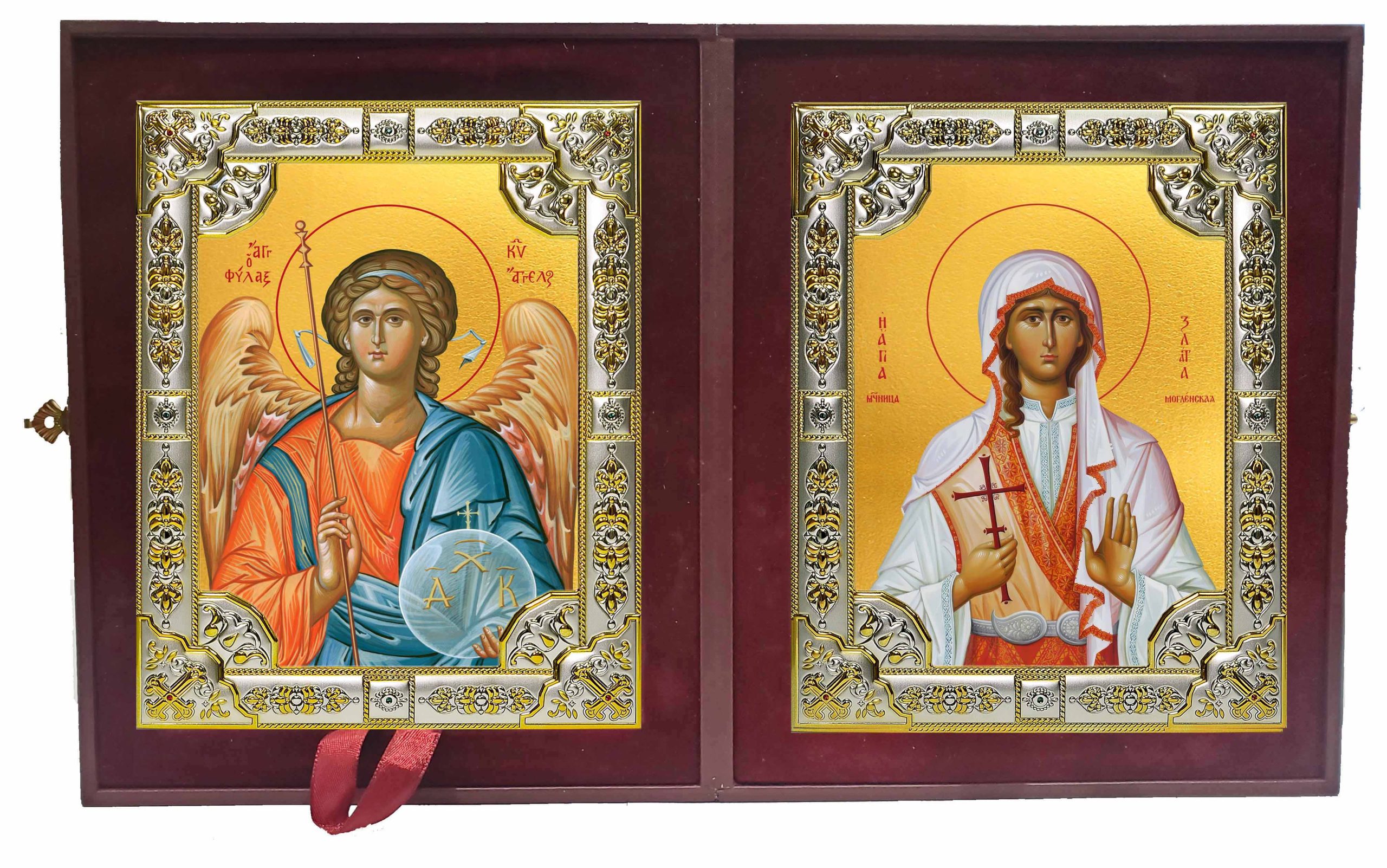 Складень Ангел Хранитель и Святая Злата мученица