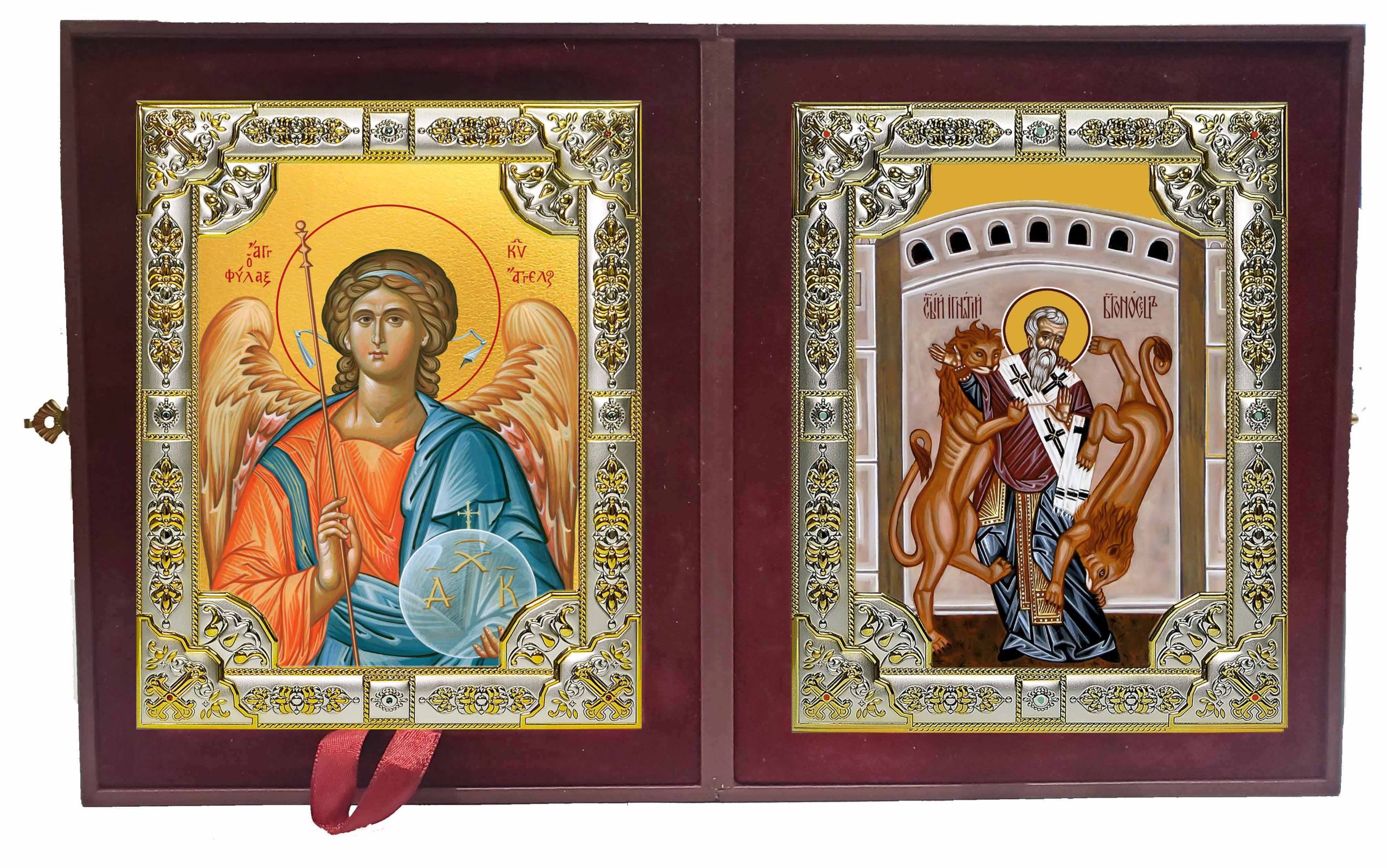 Складень Ангел Хранитель и Игнатий Богоносец Антиохийский, епископ, священномученик