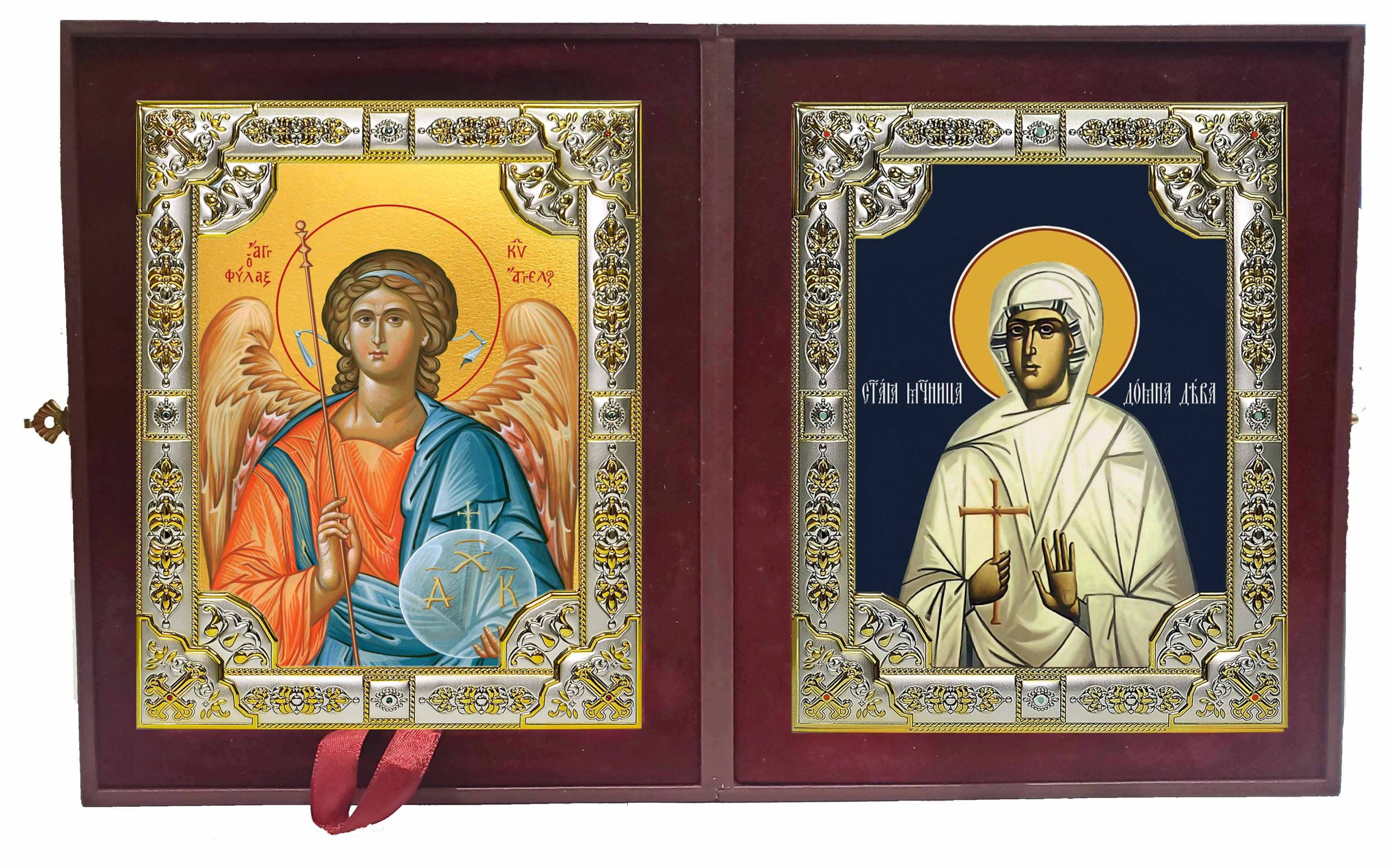 Складень Ангел Хранитель и Домна Никомидийская, мученица