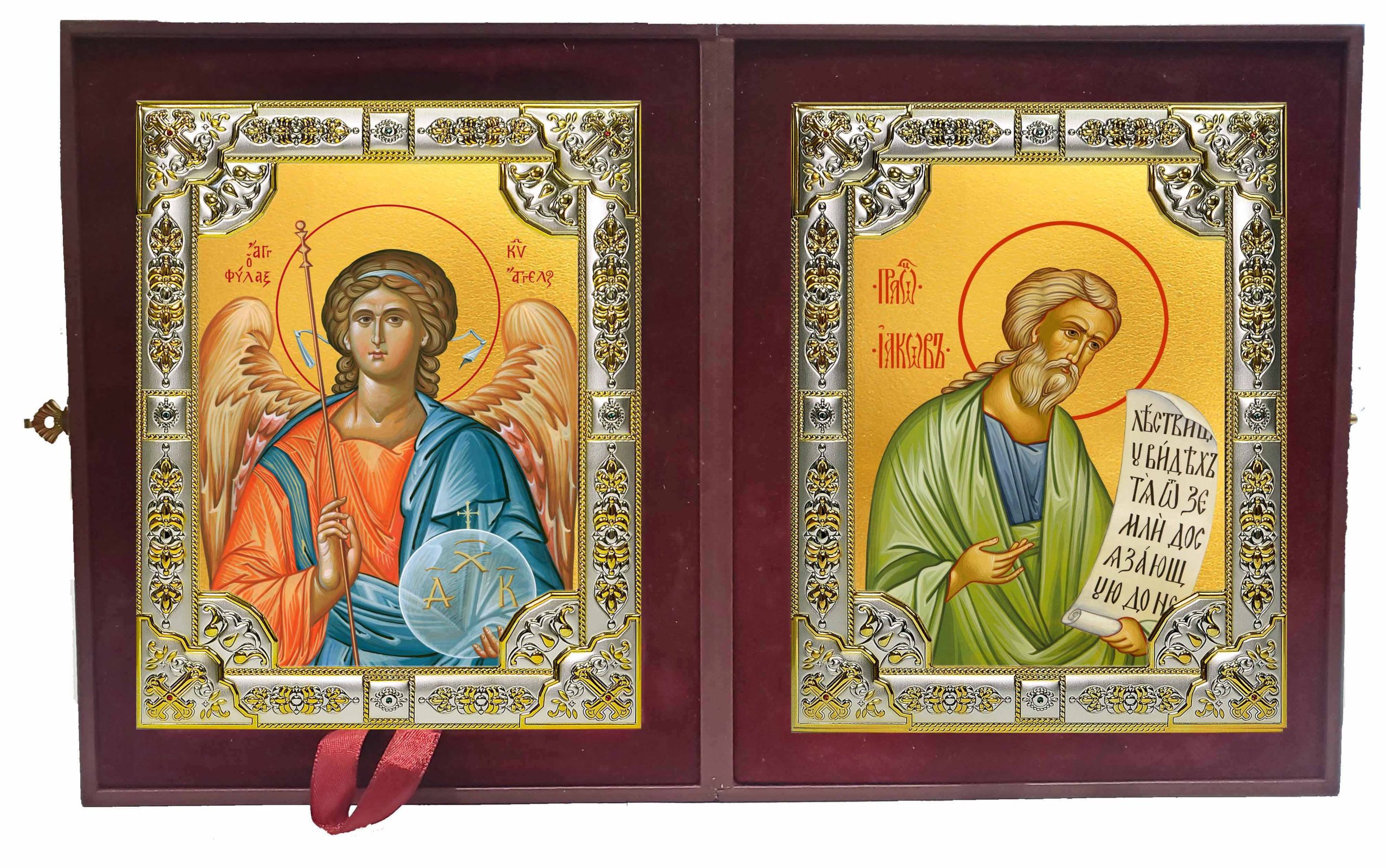 Складень Ангел Хранитель и Иаков (Яков), брат Господень, апостол