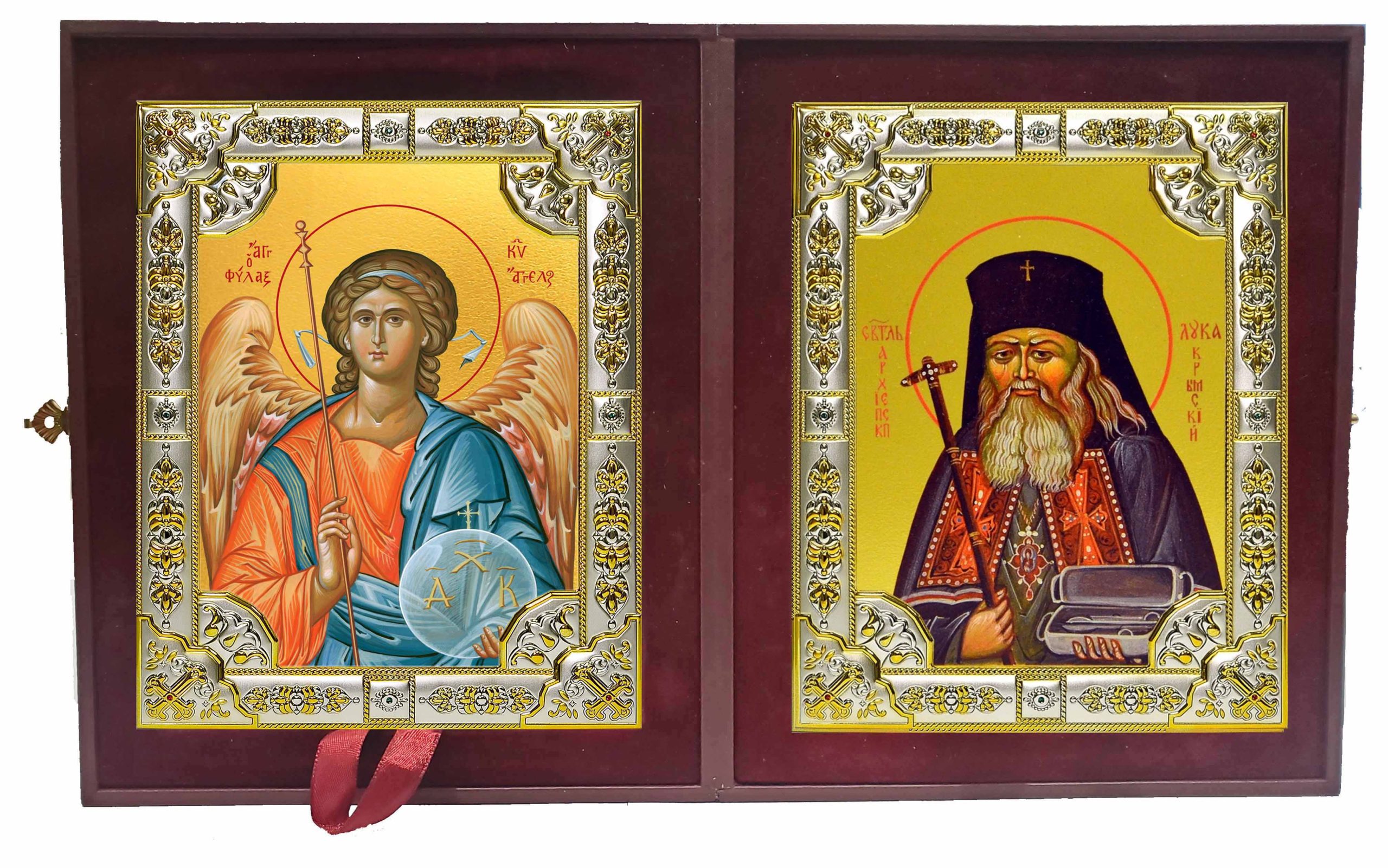 Складень Ангел Хранитель и Лука святитель, исповедник, архиепископ Крымский