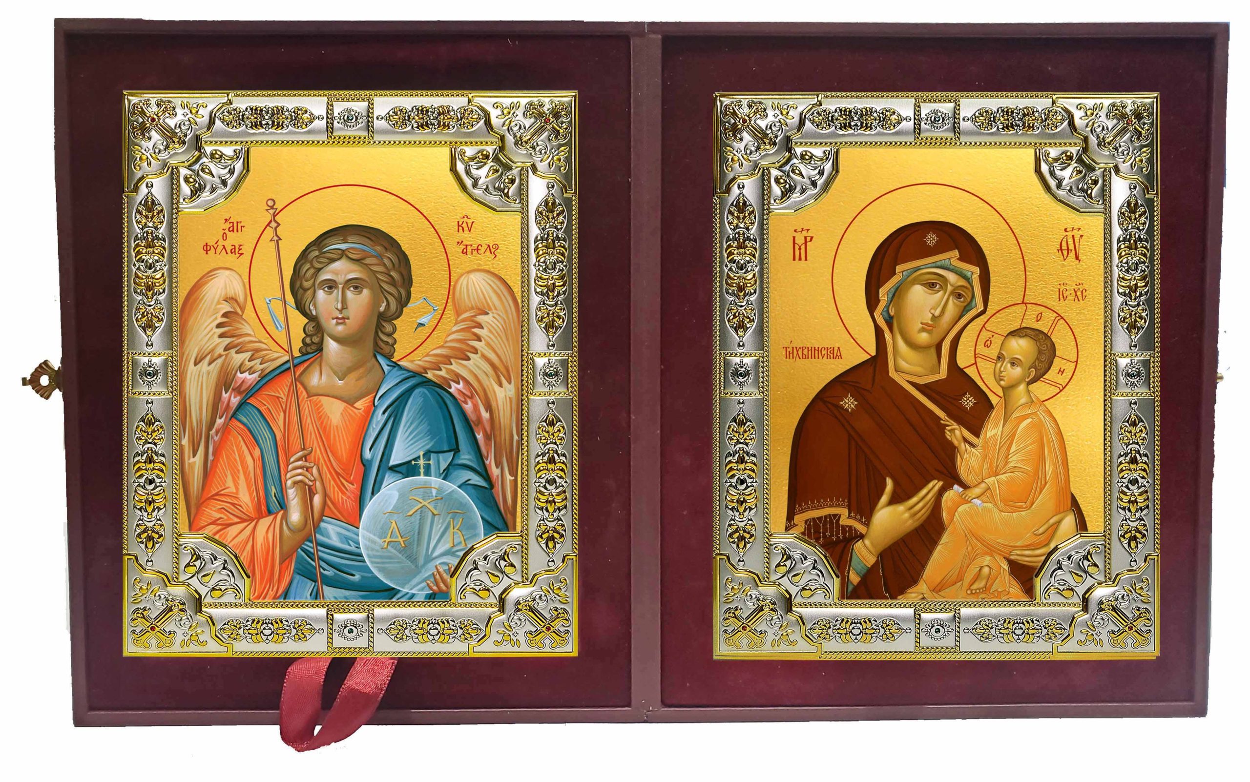 Складень Ангел Хранитель и Тихвинская икона Божией Матери