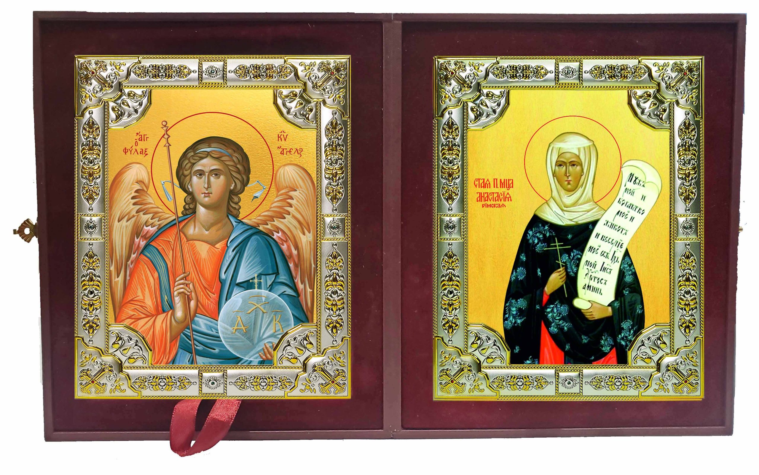 Складень Ангел Хранитель и Анастасия Римская мученица