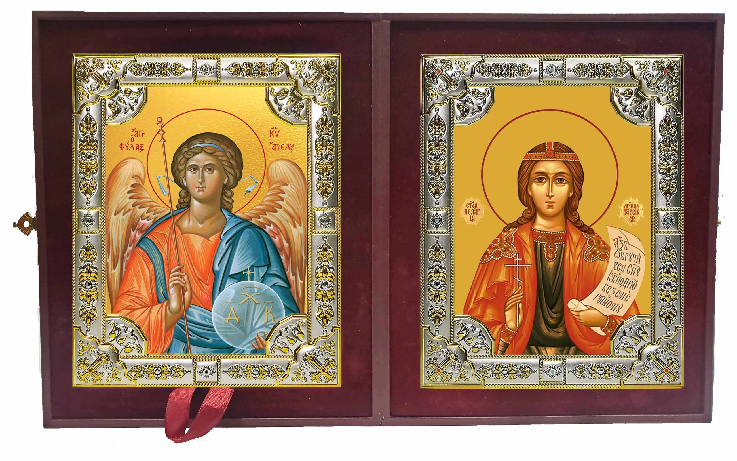 Складень Ангел Хранитель и Пелагия Тарсийская