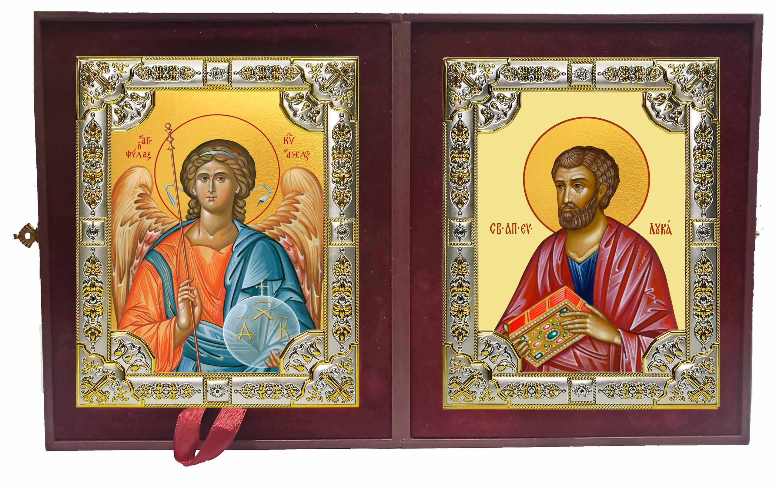 Складень Ангел Хранитель и Лука апостол