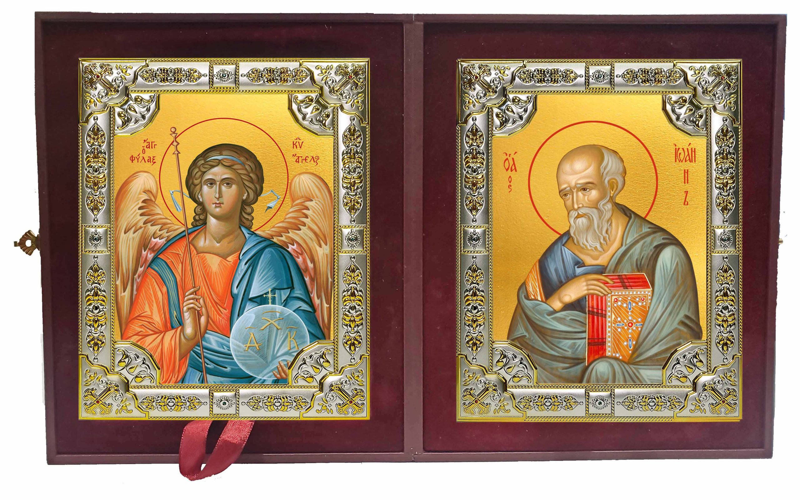 Складень Ангел Хранитель и Иоанн (Иван) Богослов, апостол