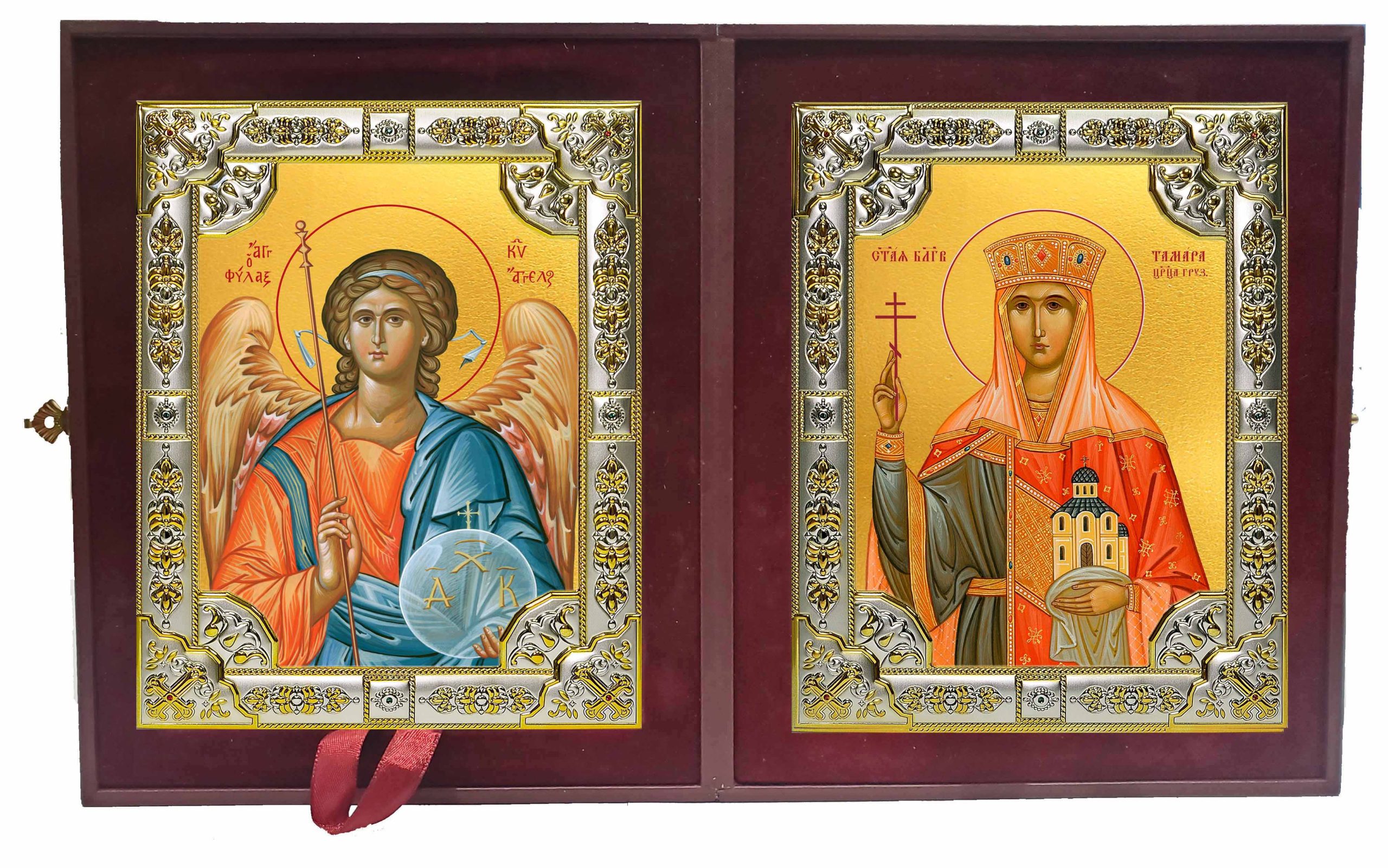 Складень Ангел Хранитель и Тамара благоверная царица