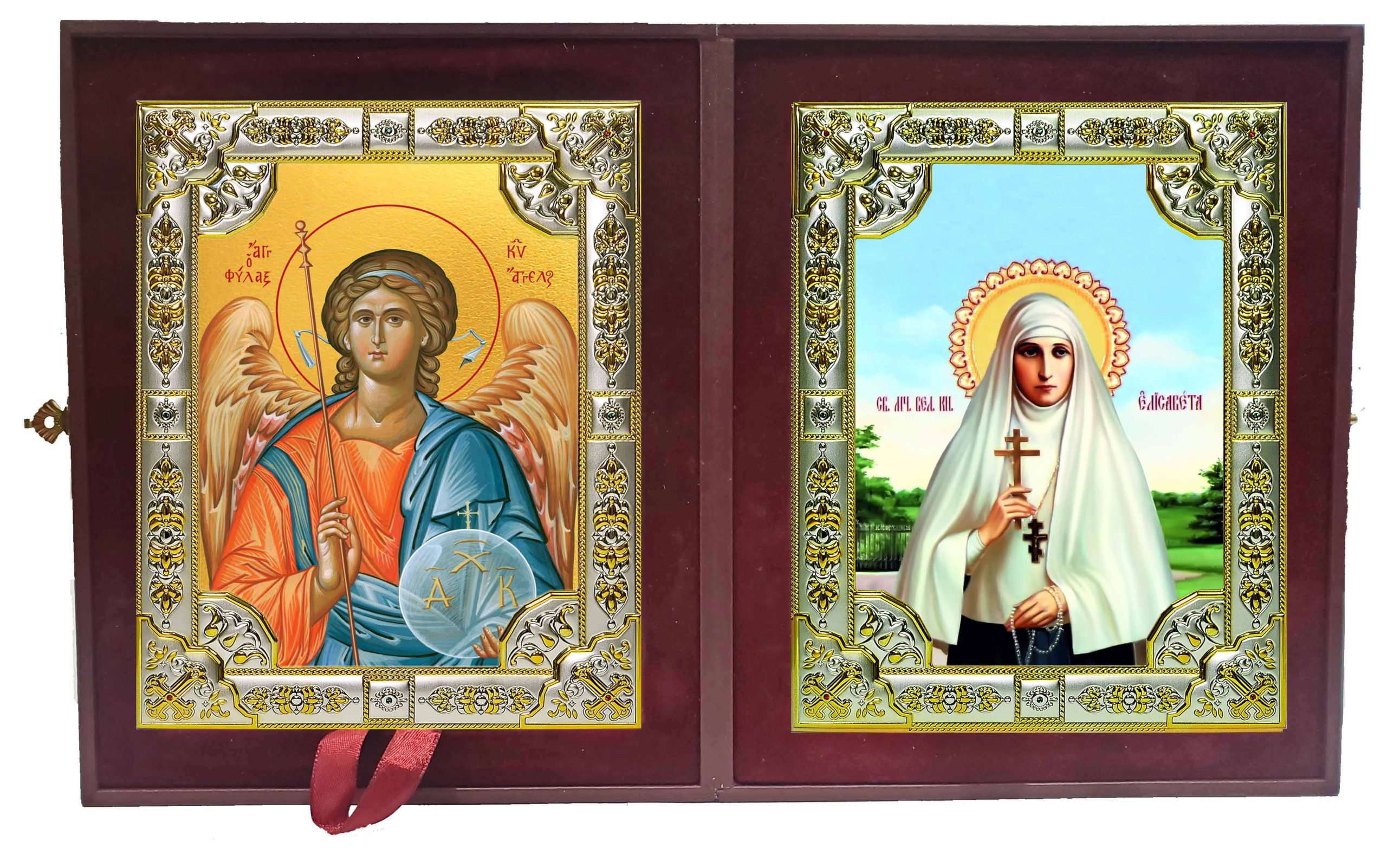 Складень Ангел Хранитель и Елизавета, Елисавета преподобномученица, великая княгиня