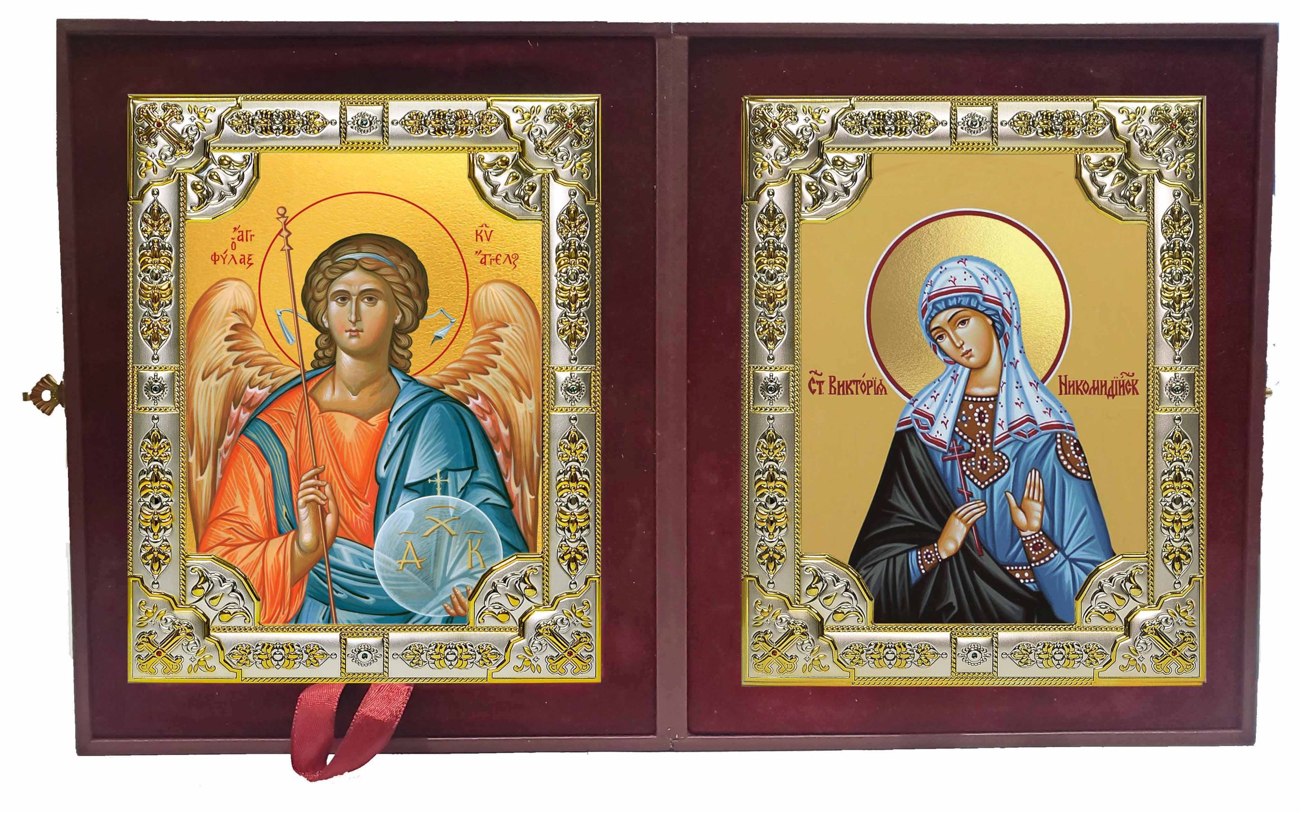 Складень Ангел Хранитель и Виктория Никомидийская