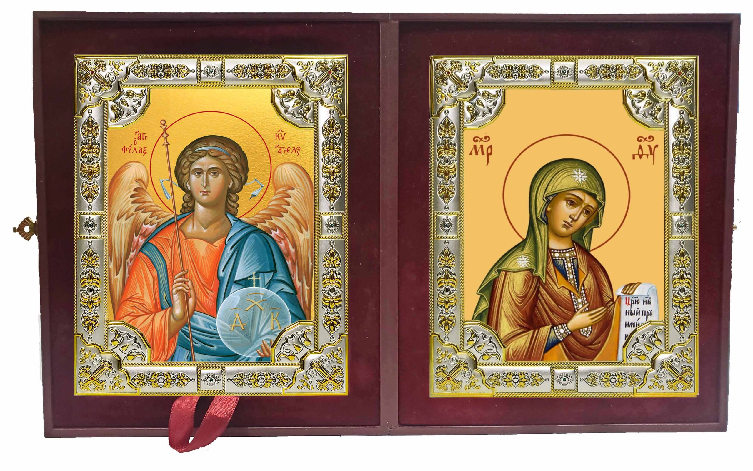 Складень Ангел Хранитель и Боголюбская икона Божией Матери