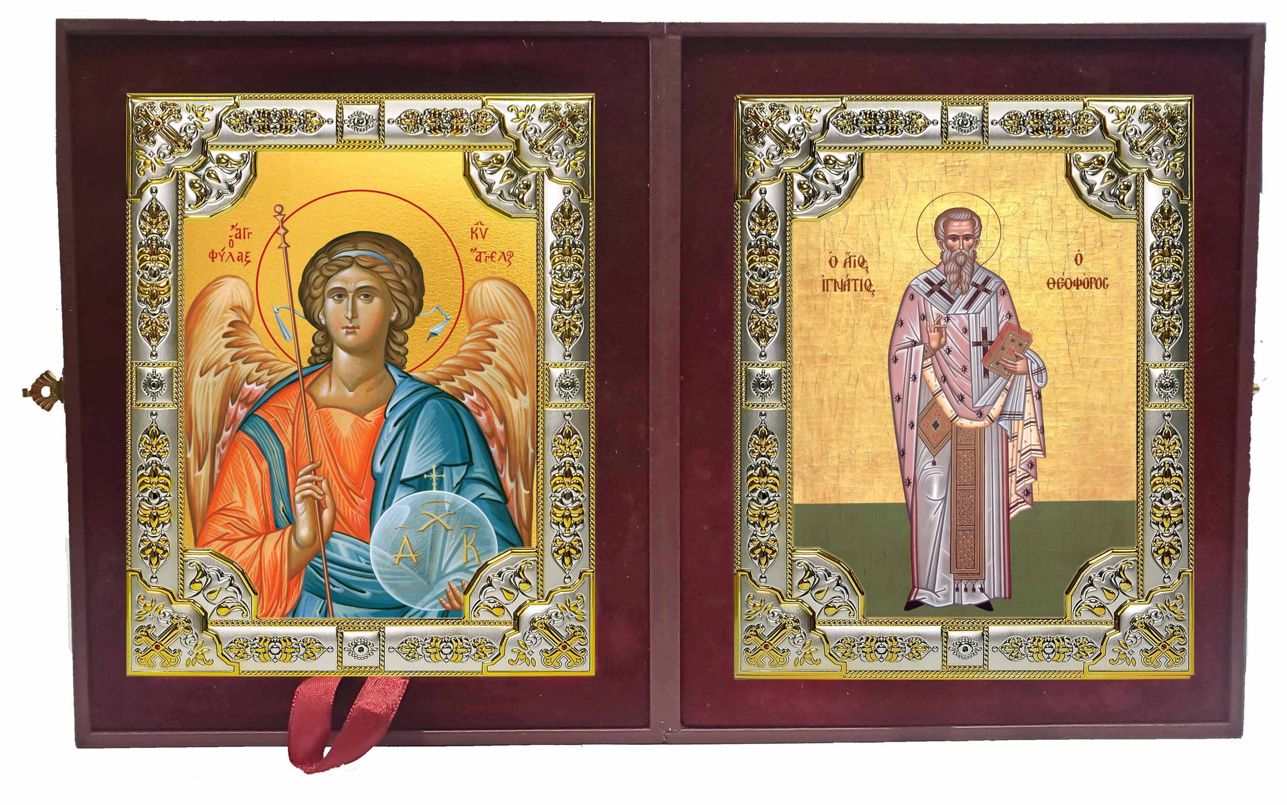 Складень Ангел Хранитель и Игнатий Богоносец, священномученик