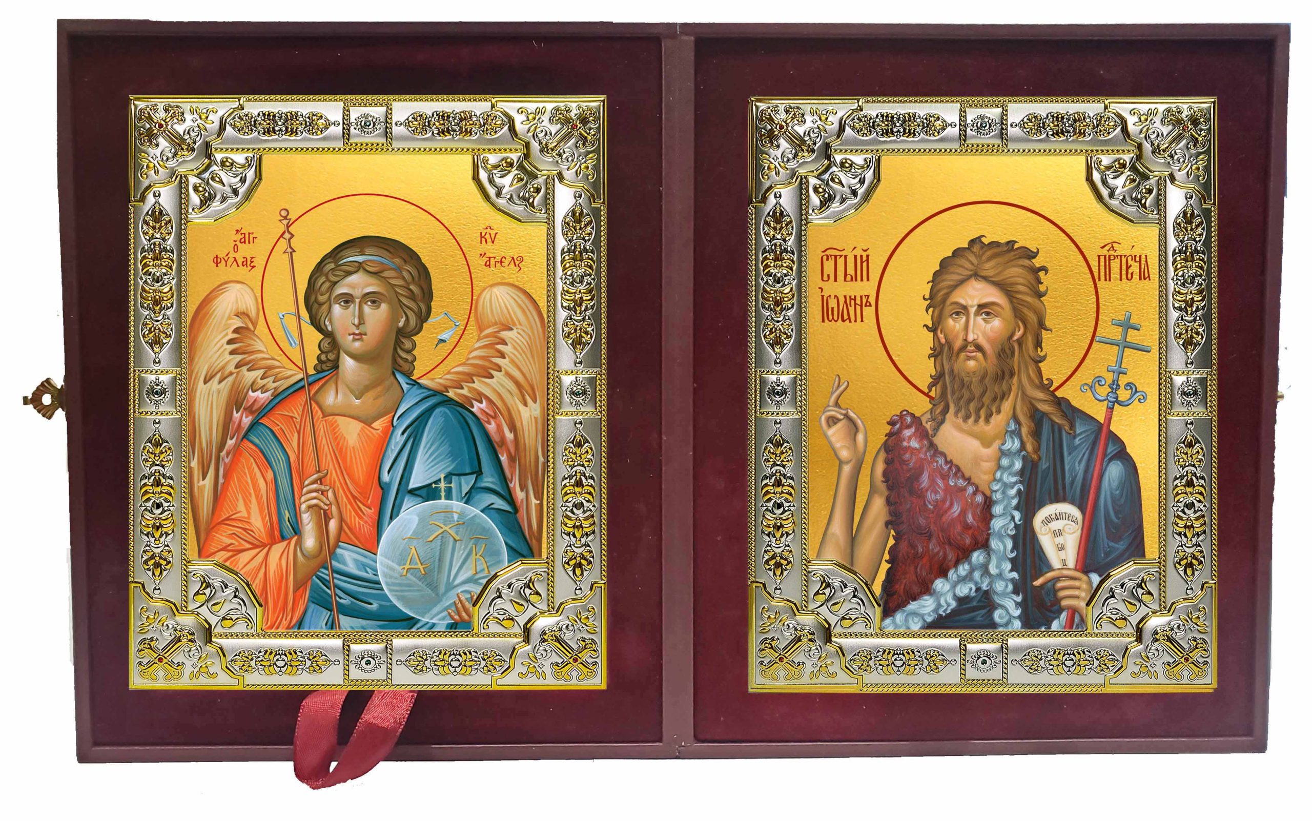 Складень Ангел Хранитель и Иоанн (Иван) Предтеча, Креститель Господень