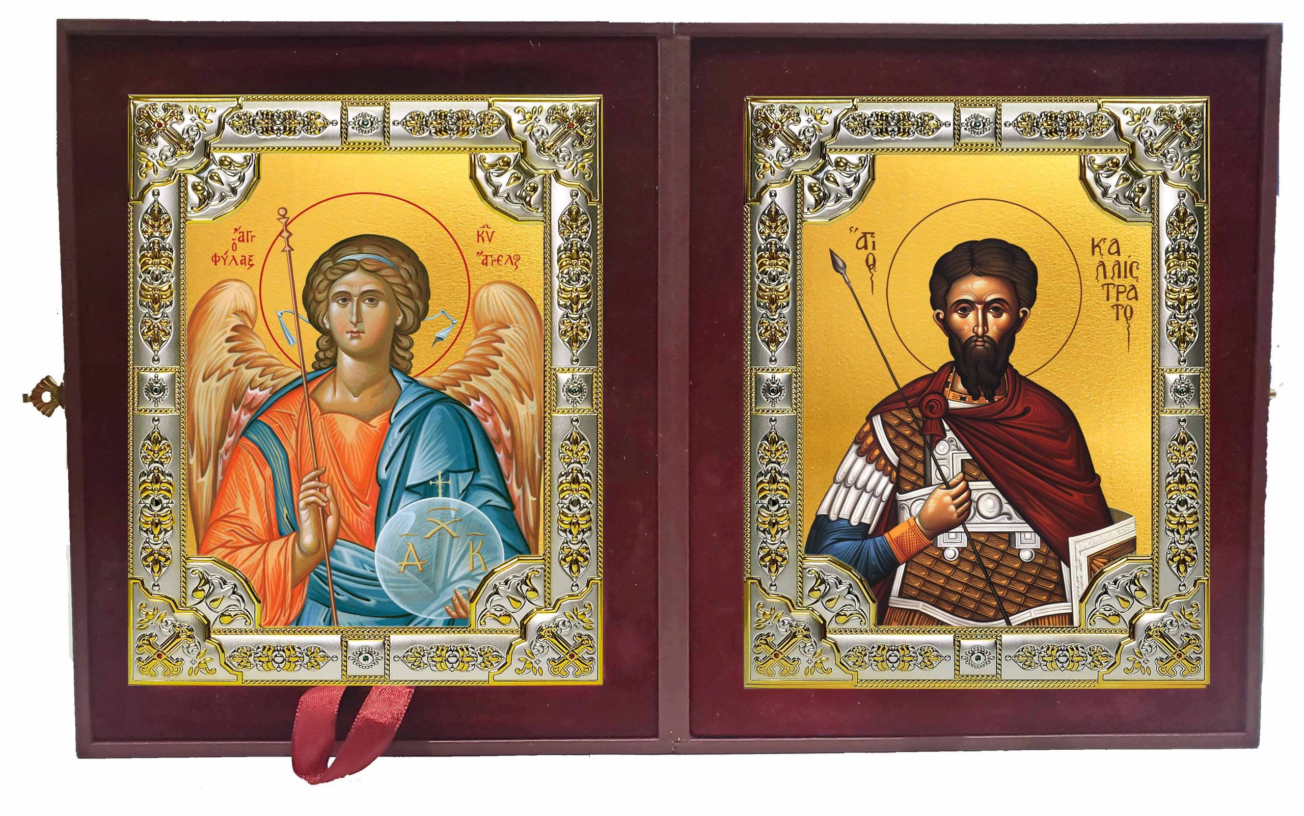 Складень Ангел Хранитель и Каллистрат мученик