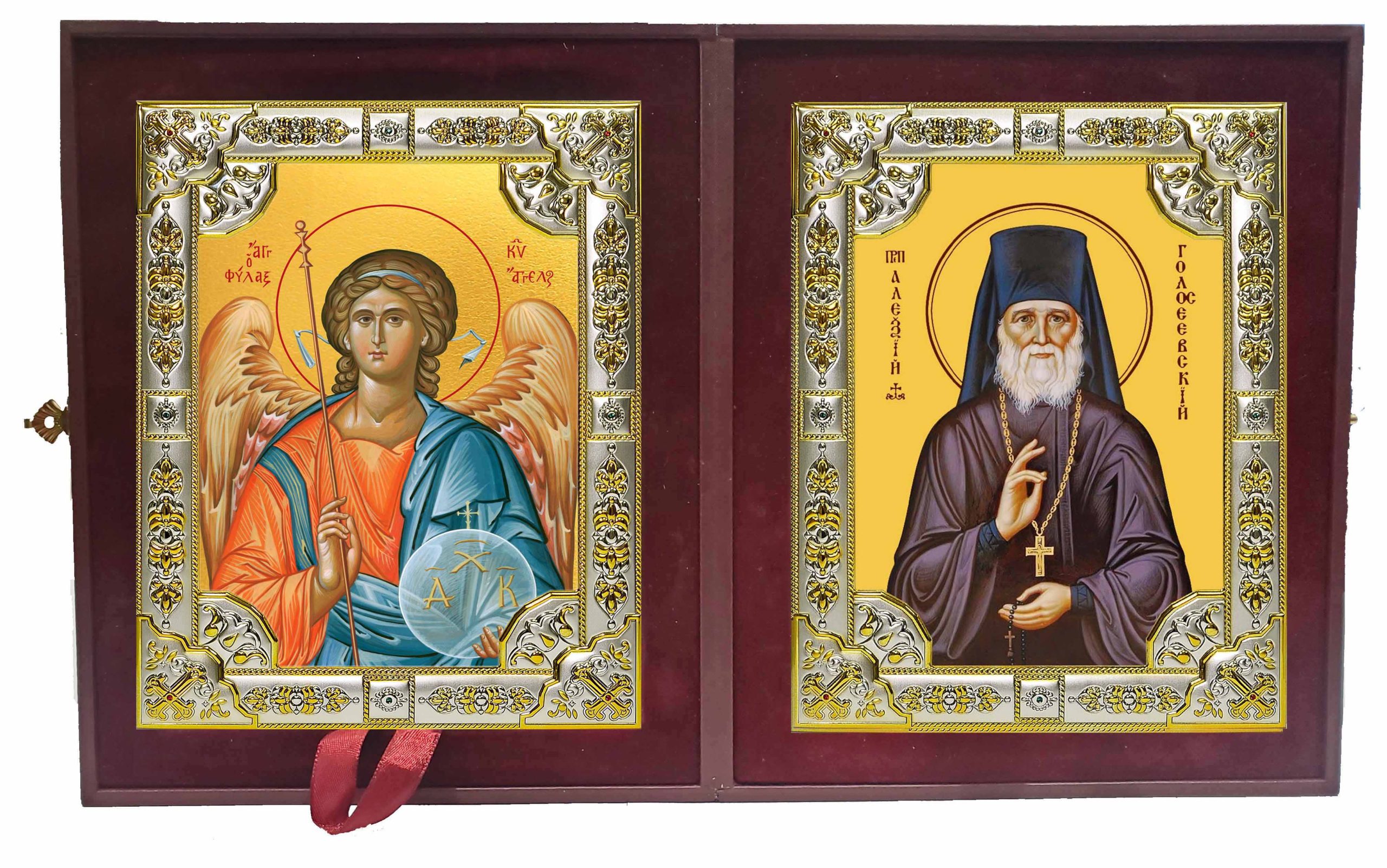 Складень Ангел Хранитель и Алексий Голосеевский, Киевский, преподобный