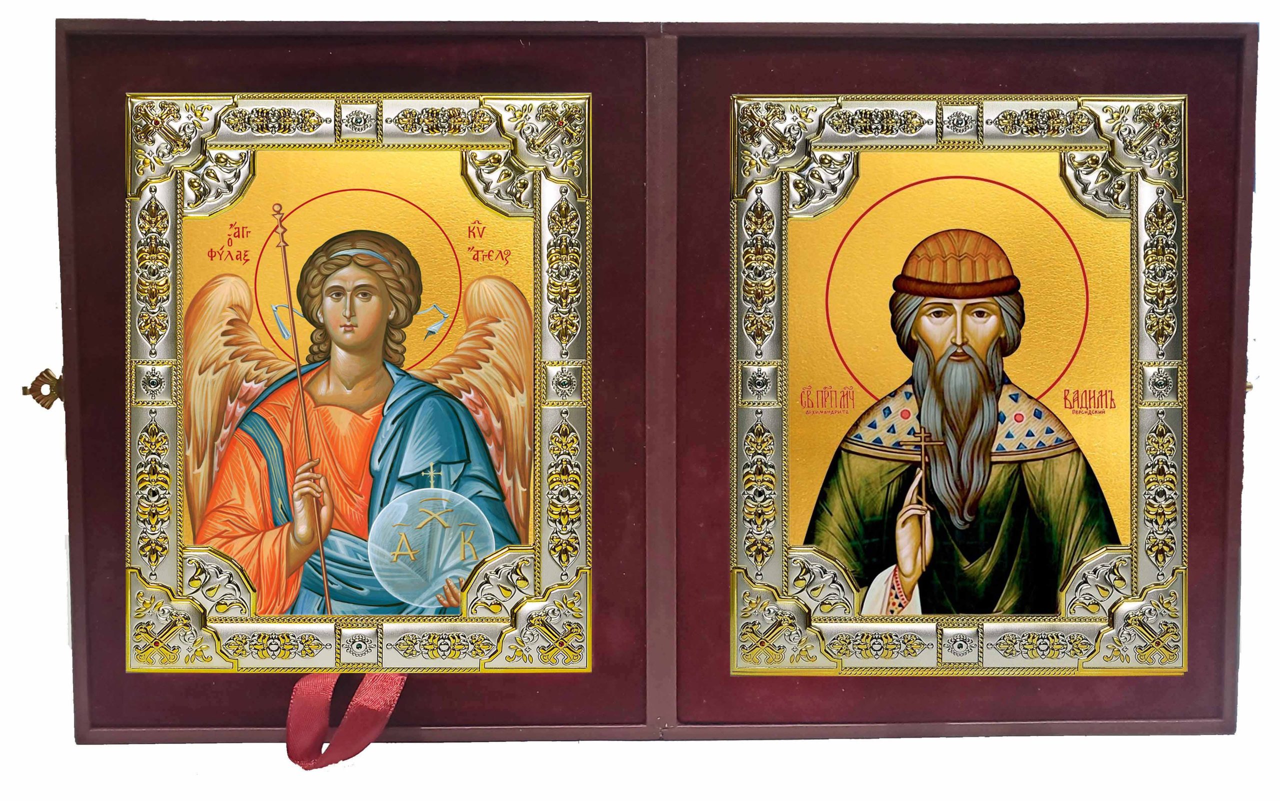 Складень Ангел Хранитель и Вадим Персидский архимандрит, преподобномученик