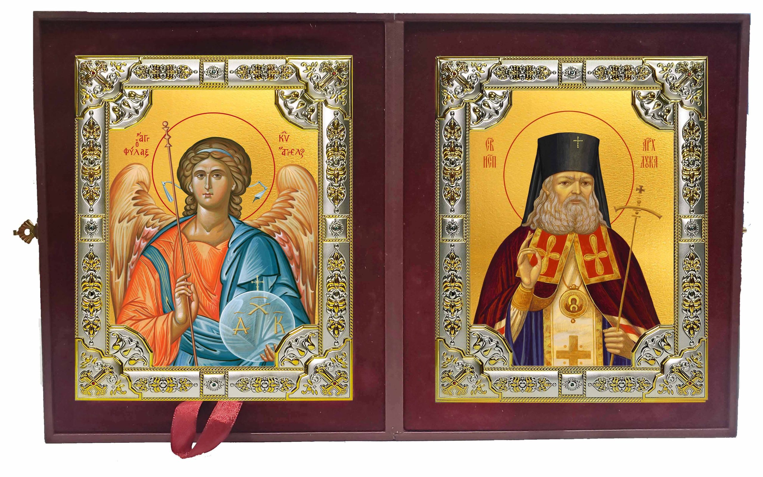 Складень Ангел Хранитель и Лука святитель, исповедник, архиепископ Крымский