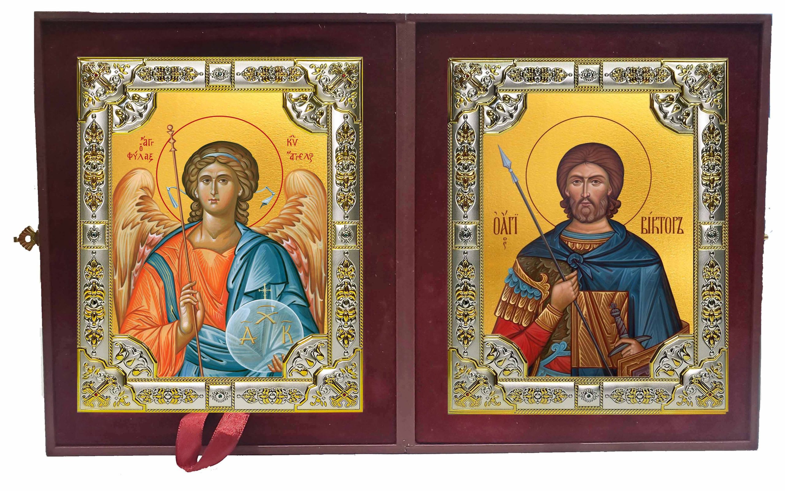 Складень Ангел Хранитель и Виктор Никомидийский мученик