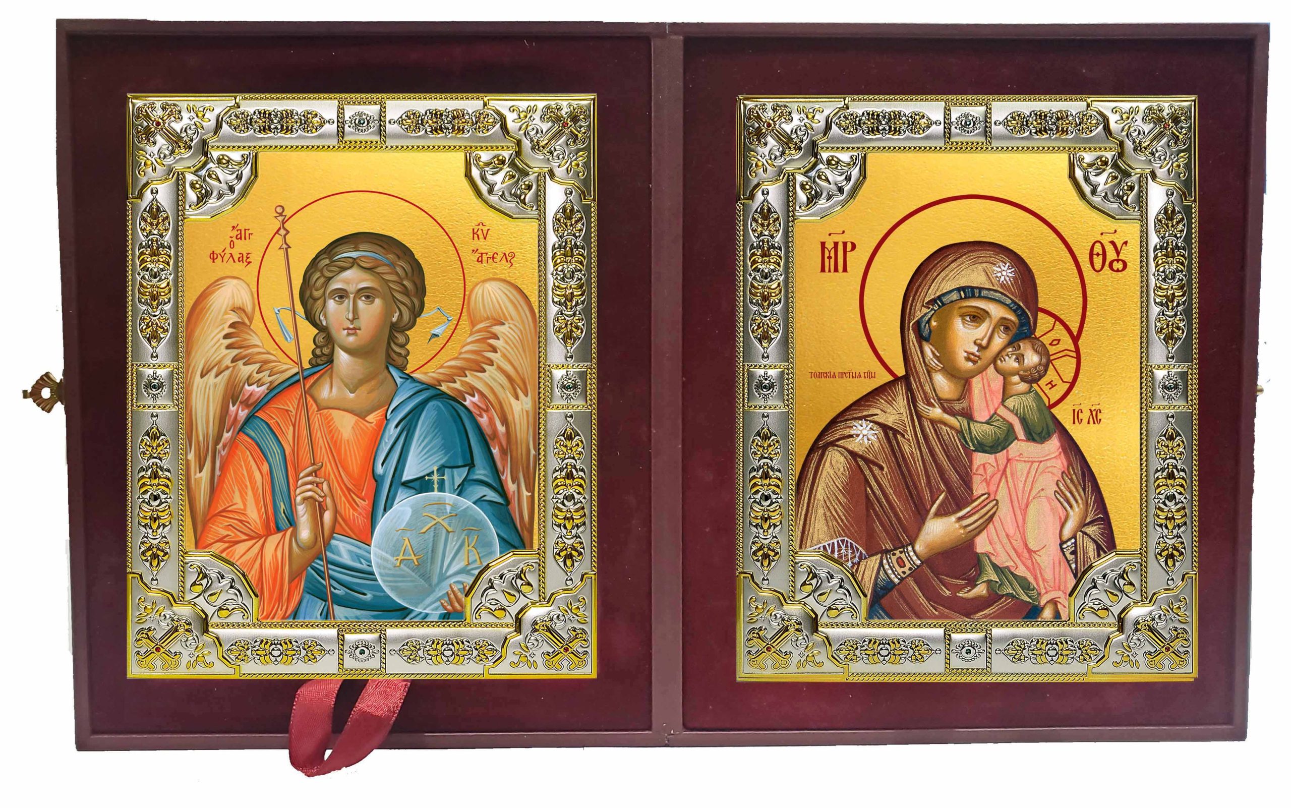 Складень Ангел Хранитель и Толгская икона Божией Матери