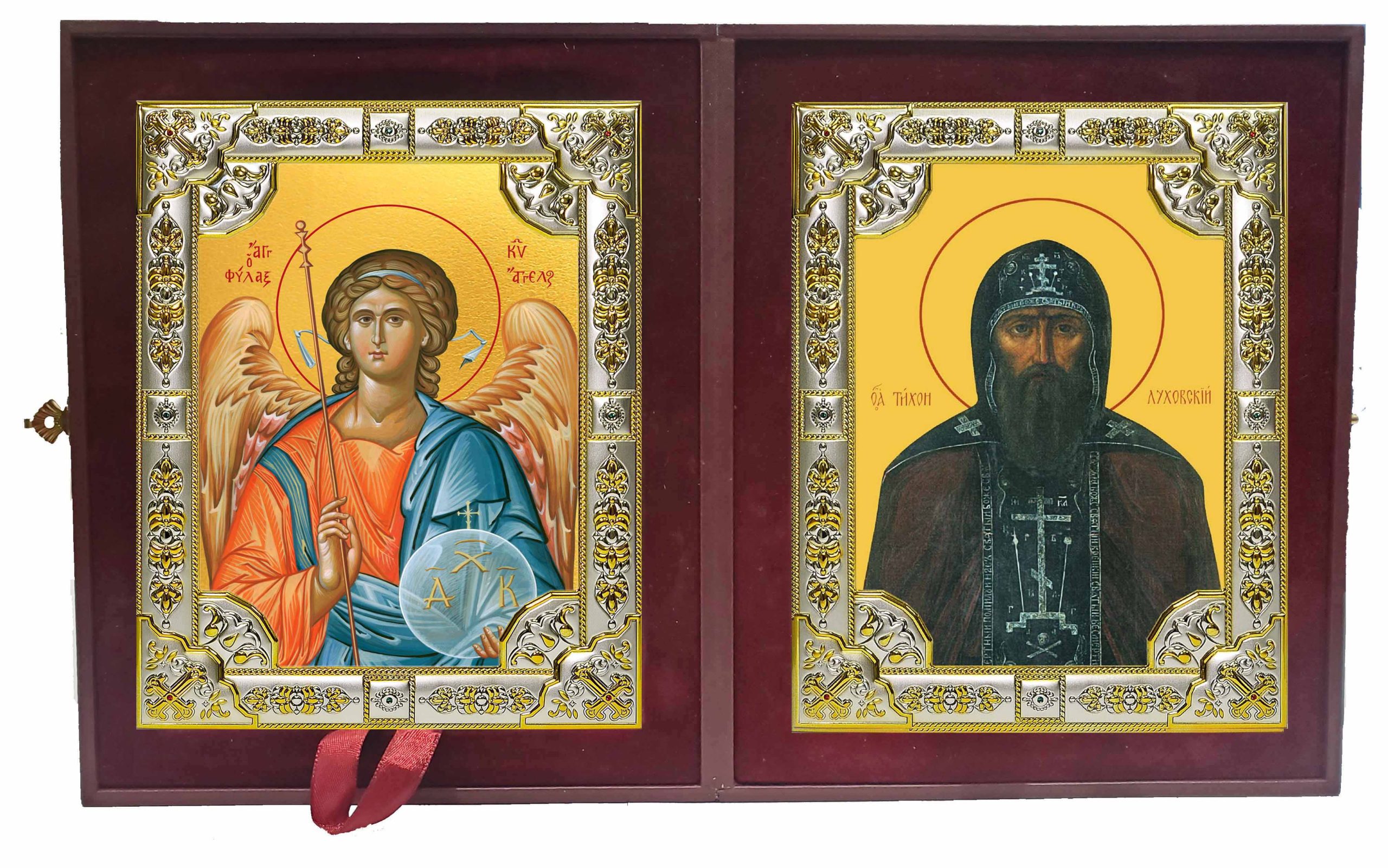 Складень Ангел Хранитель и Тихон Луховской, Костромской