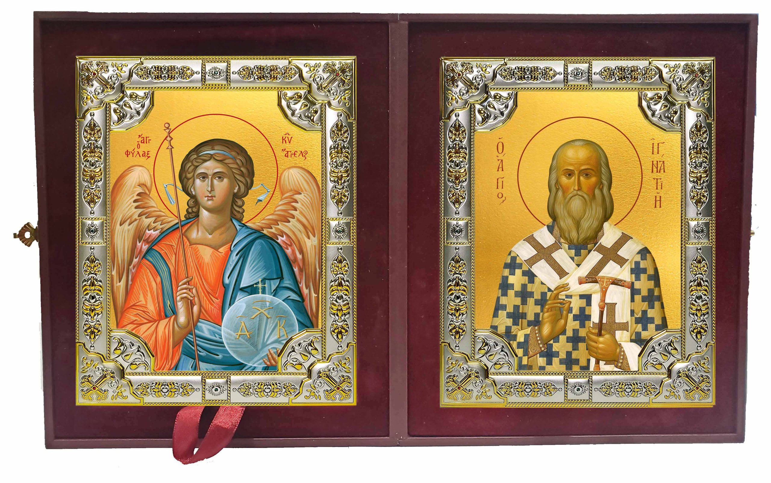 Складень Ангел Хранитель и Игнатий (Брянчанинов) святитель, епископ Ставропольский и Кавказский