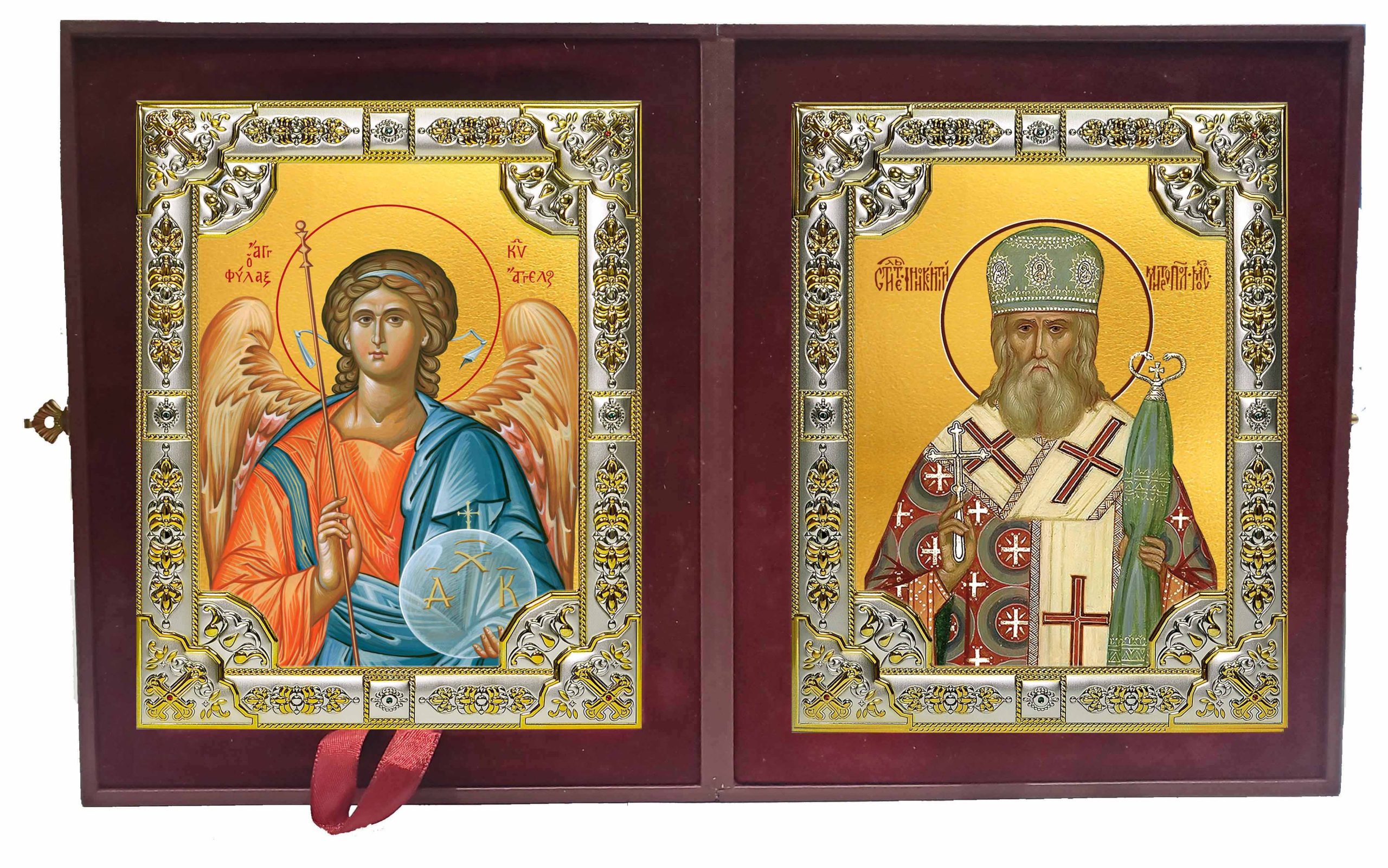Складень Ангел Хранитель и Иннокентий, митрополит Московский, святитель