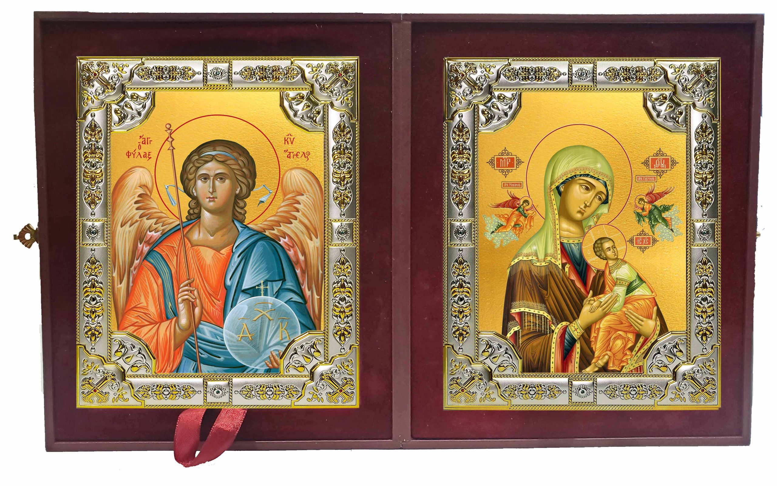 Складень Ангел Хранитель и Страстная икона Божией Матери