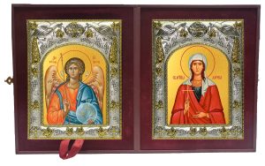 Складень Ангел Хранитель и Лариса Готфская мученица