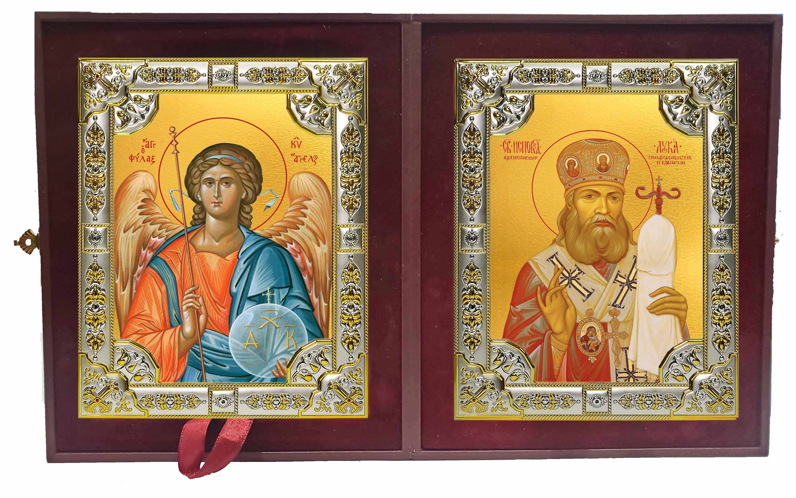 Складень Ангел Хранитель и Лука святитель, архиепископ Крымский
