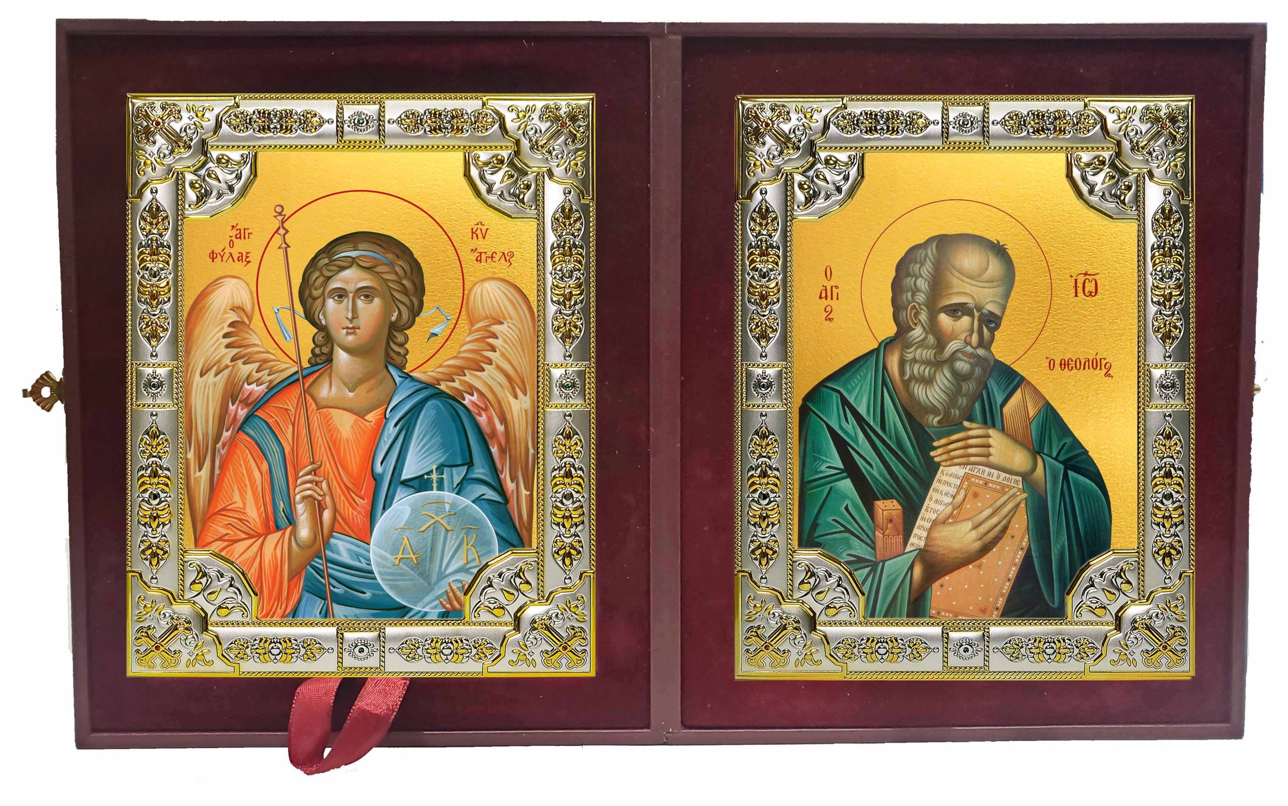 Складень Ангел Хранитель и Иоанн (Иван) Богослов апостол