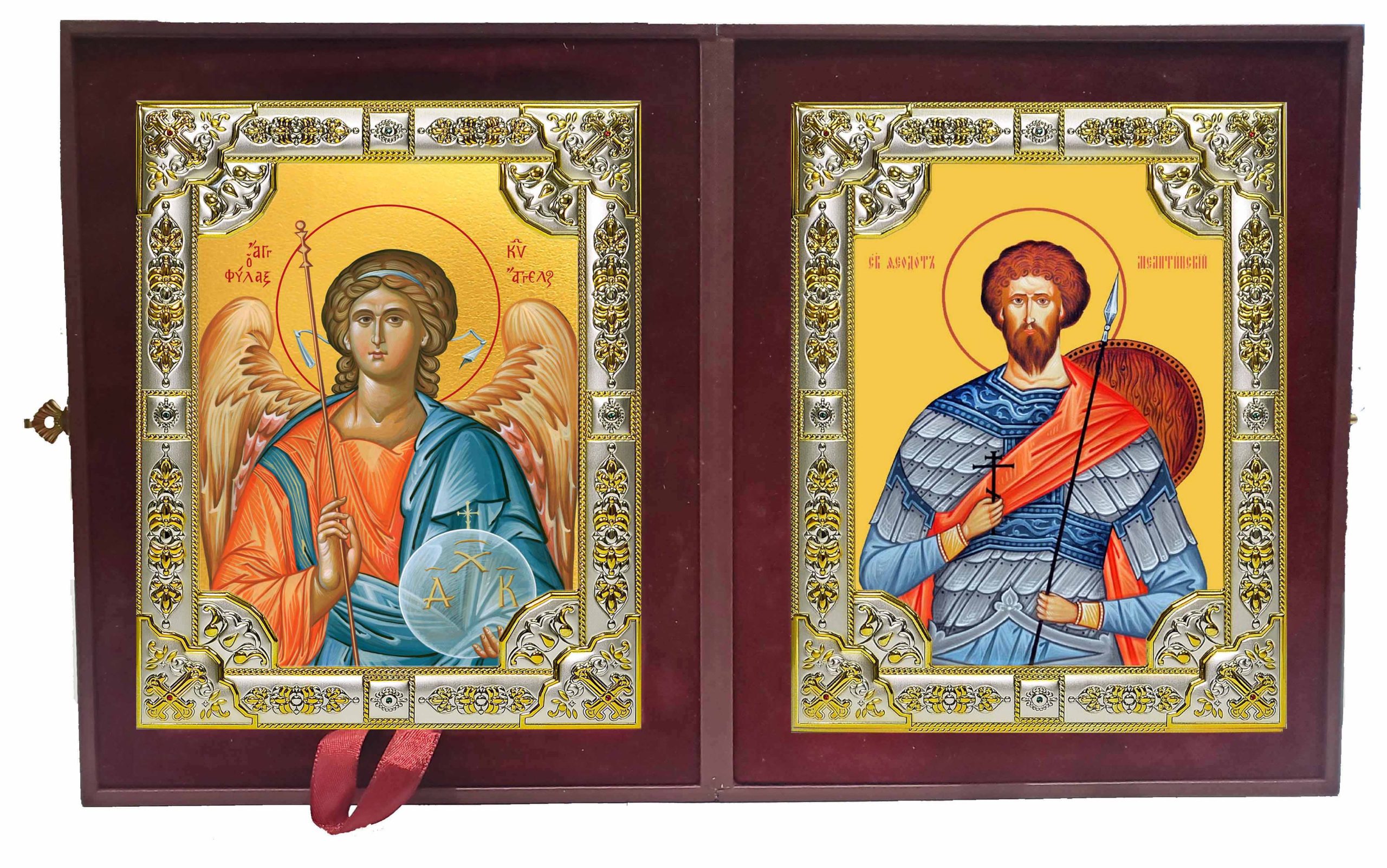 Складень Ангел Хранитель и Феодот Мелитинский мученик