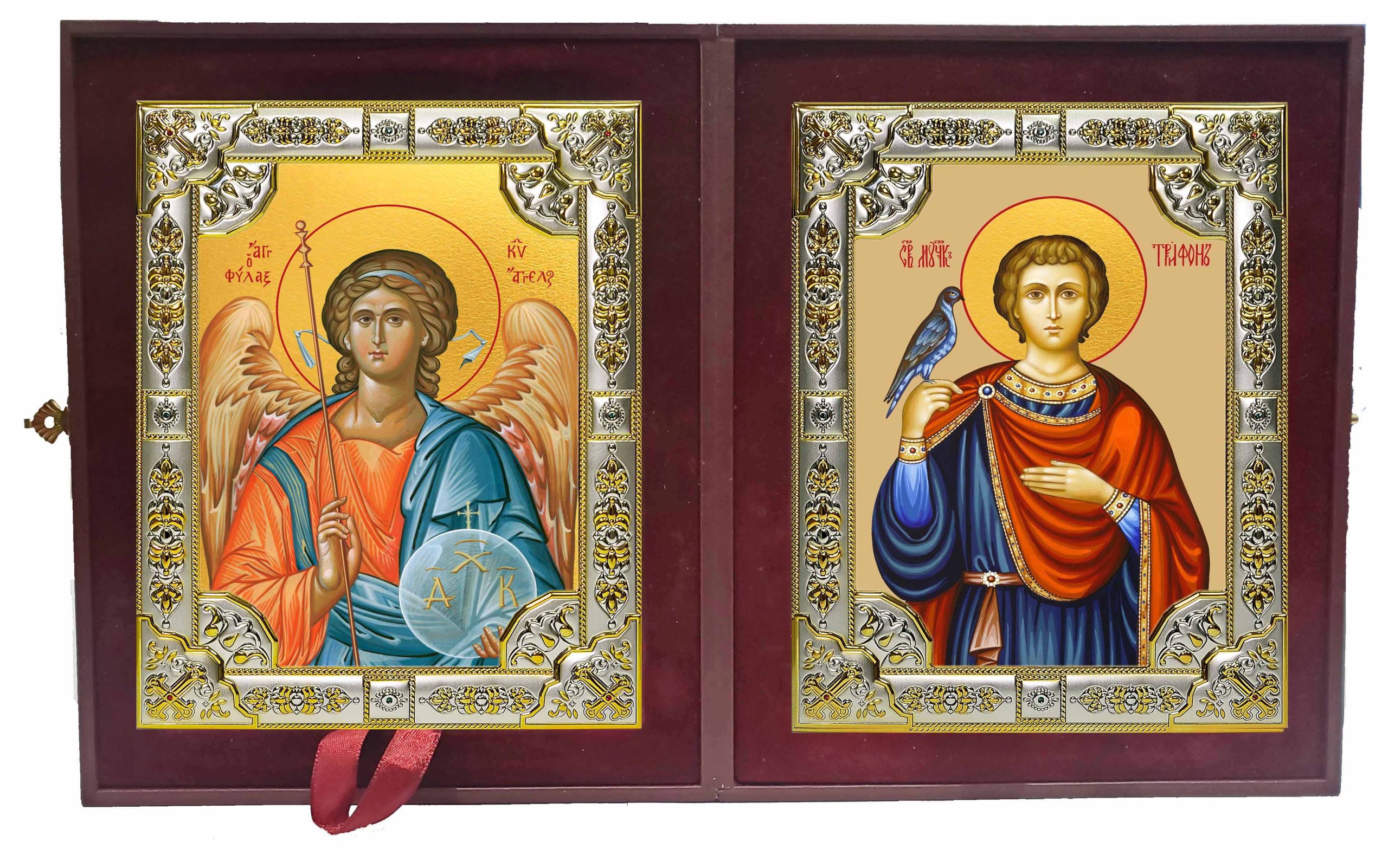 Складень Ангел Хранитель и Трифон мученик