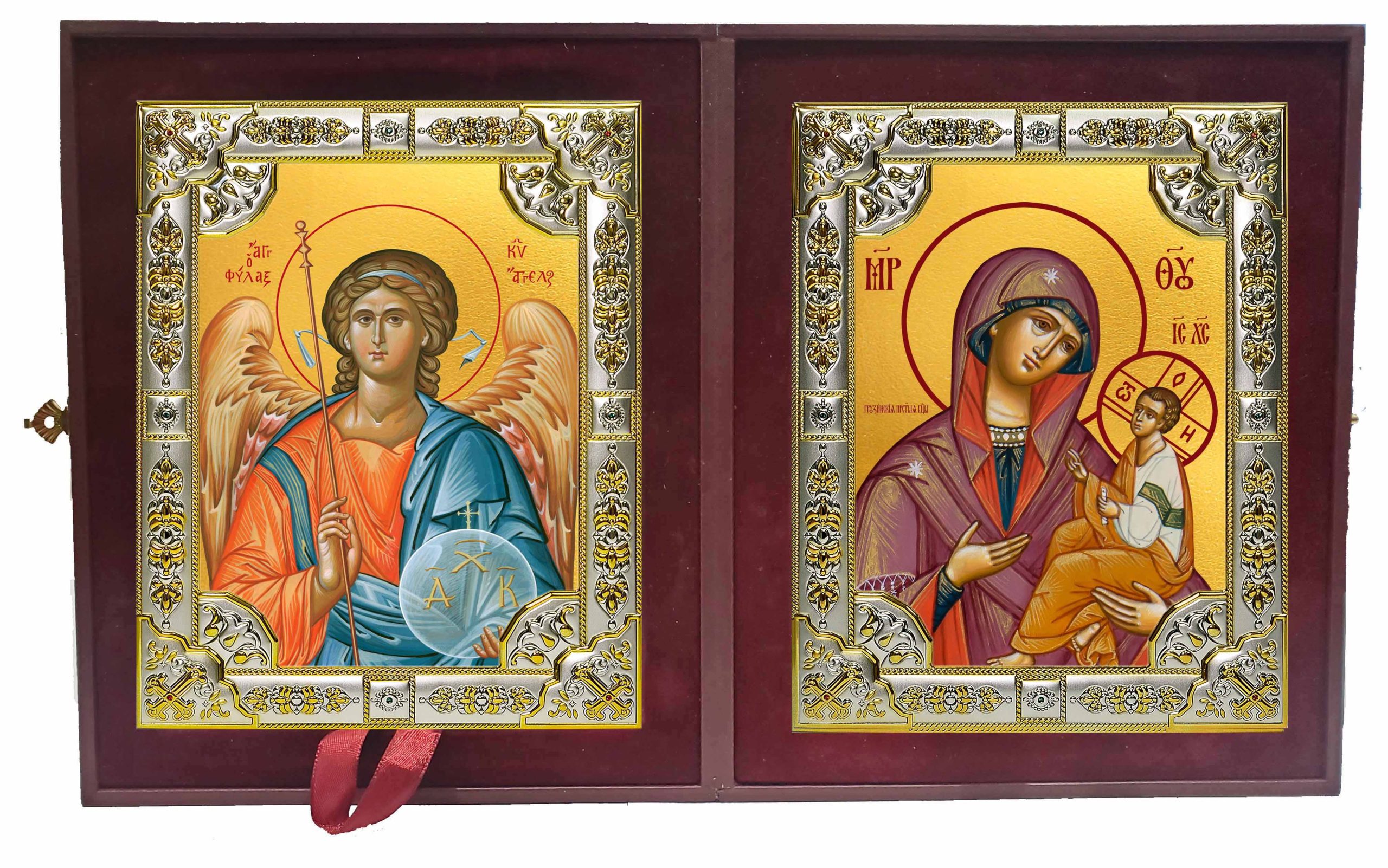 Складень Ангел Хранитель и Грузинская икона Божией Матери