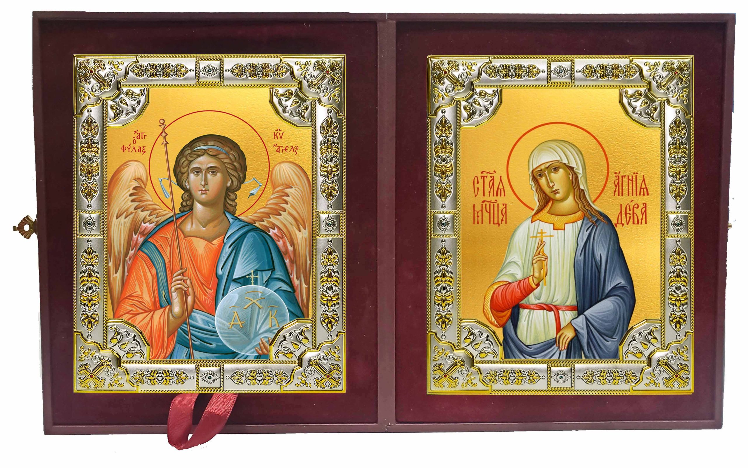 Складень Ангел Хранитель и Агния Римская дева мученица