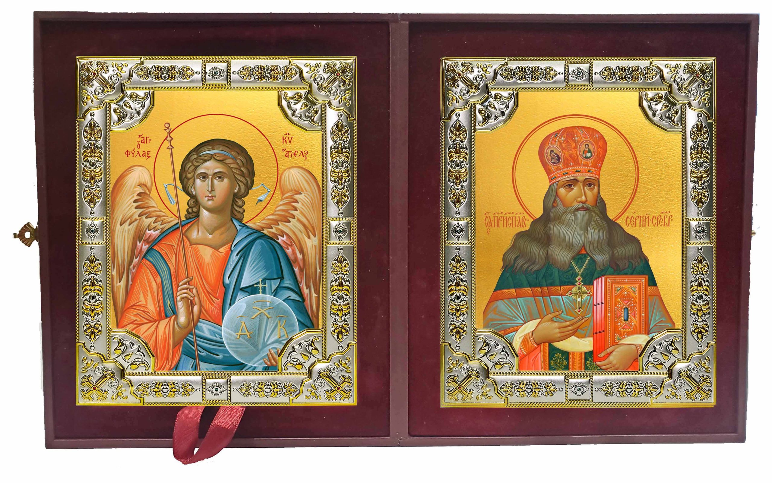 Складень Ангел Хранитель и Сергий (Сергей) Тверской (Сребрянский), преподобноисповедник