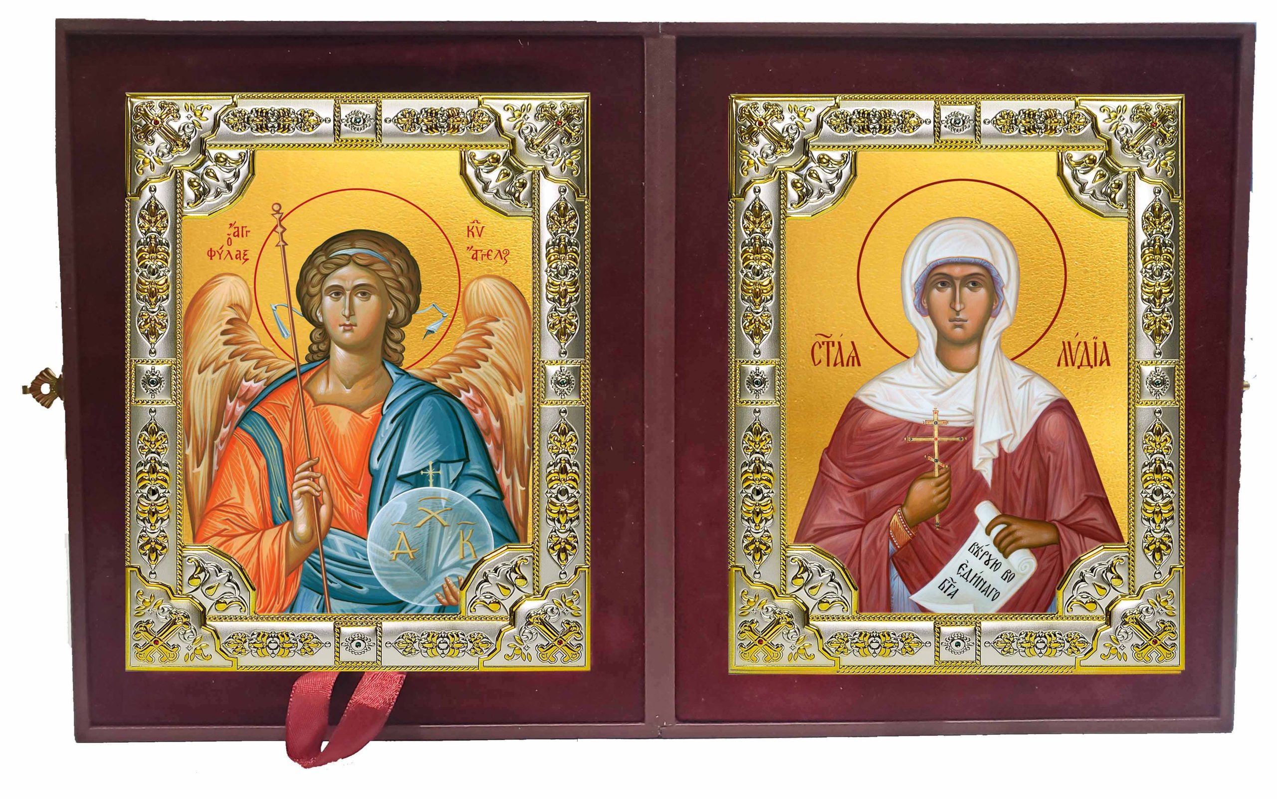 Складень Ангел Хранитель и Лидия мученица