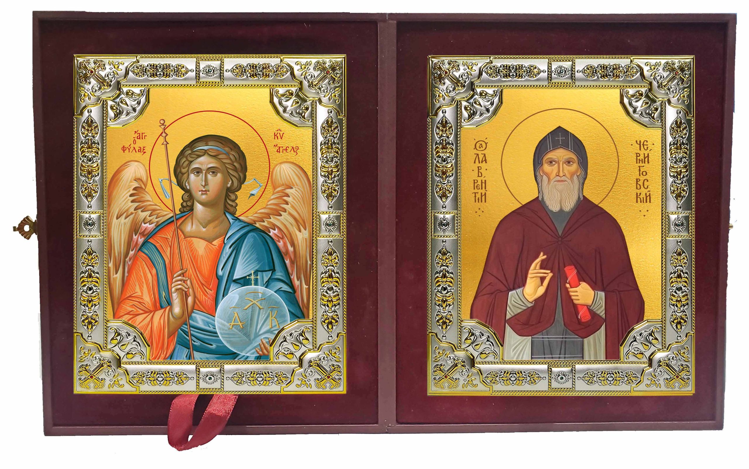 Складень Ангел Хранитель и Лаврентий Черниговский (Проскура), преподобный