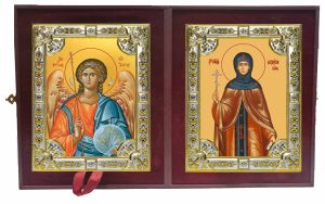 Складень Ангел Хранитель и Феодосия Константинопольская