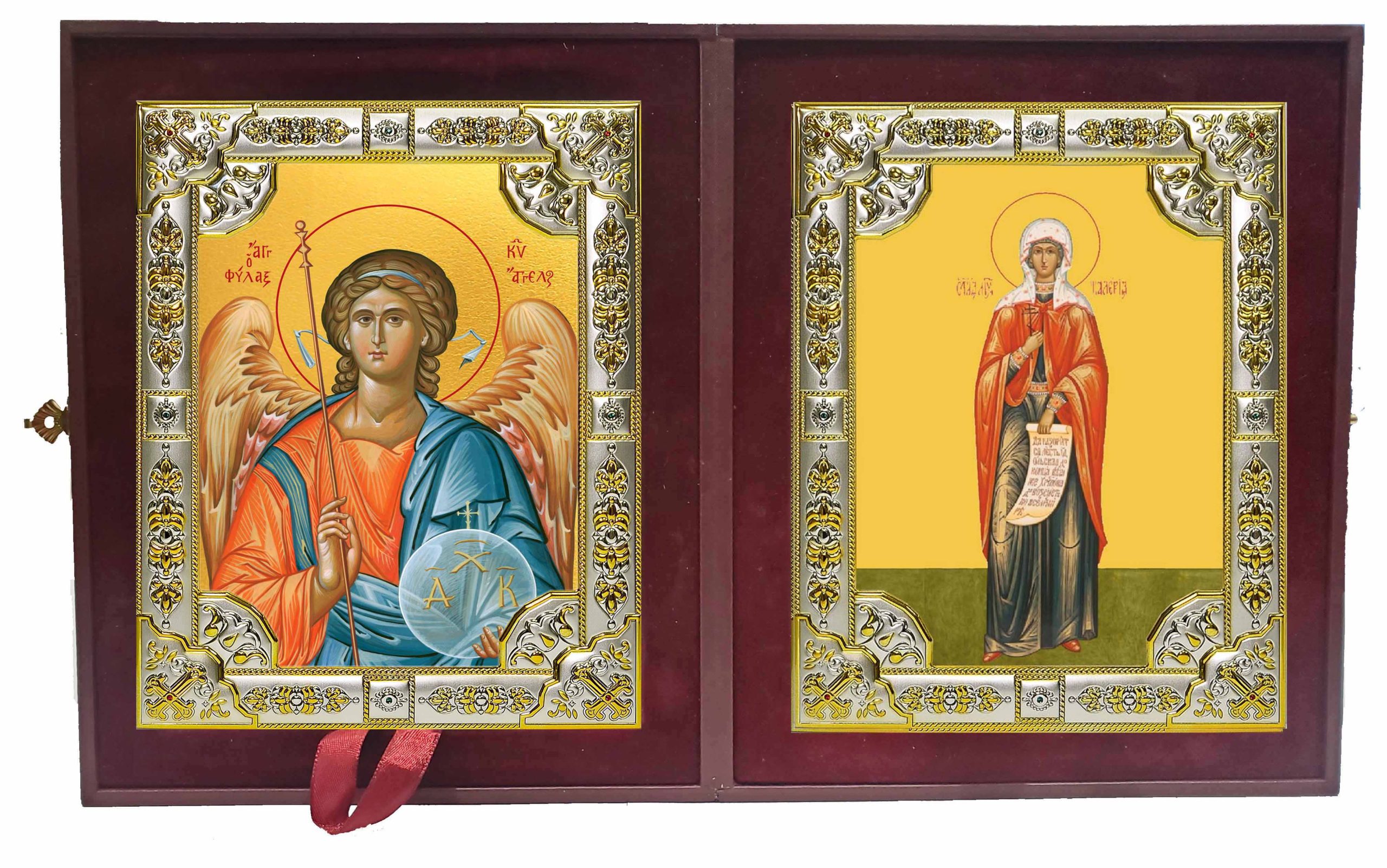 Складень Ангел Хранитель и Валерия (Калерия) Кесарийская (Палестинская) мученица