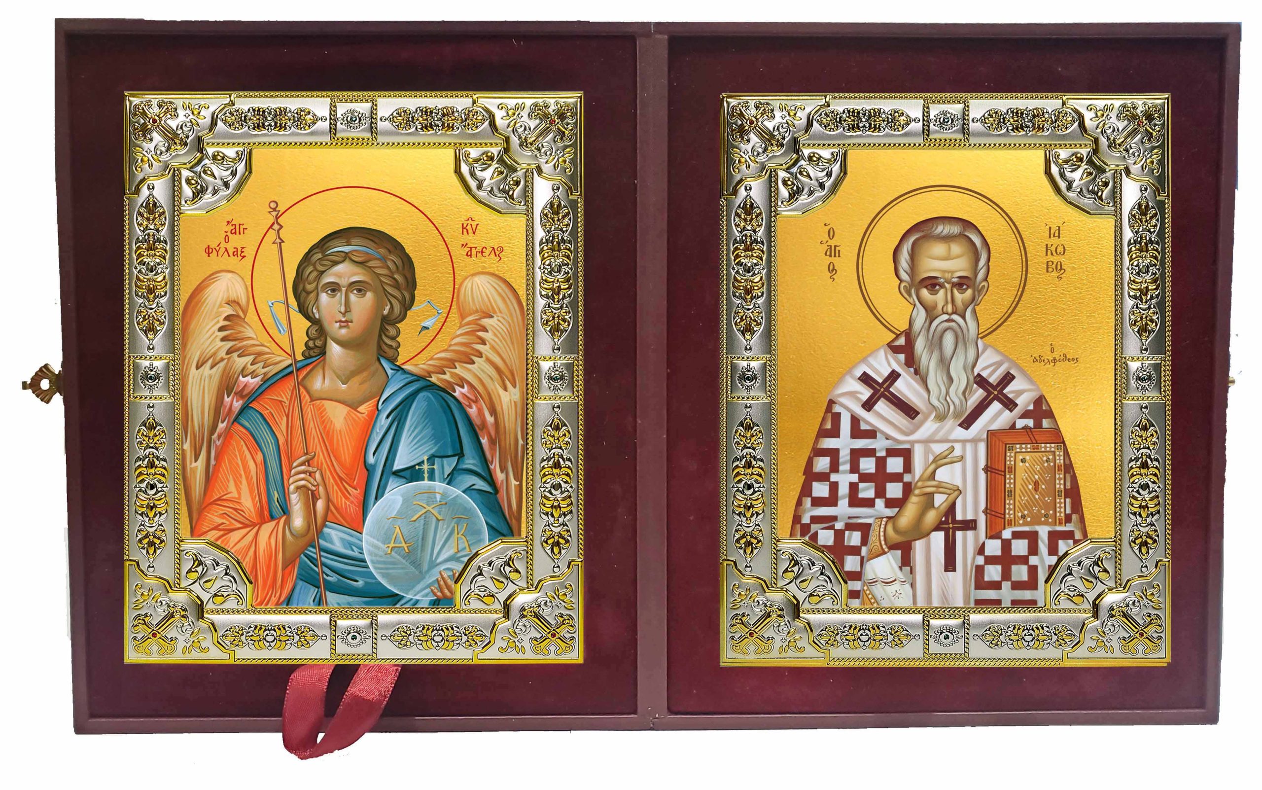 Складень Ангел Хранитель и Иаков, брат Господень апостол