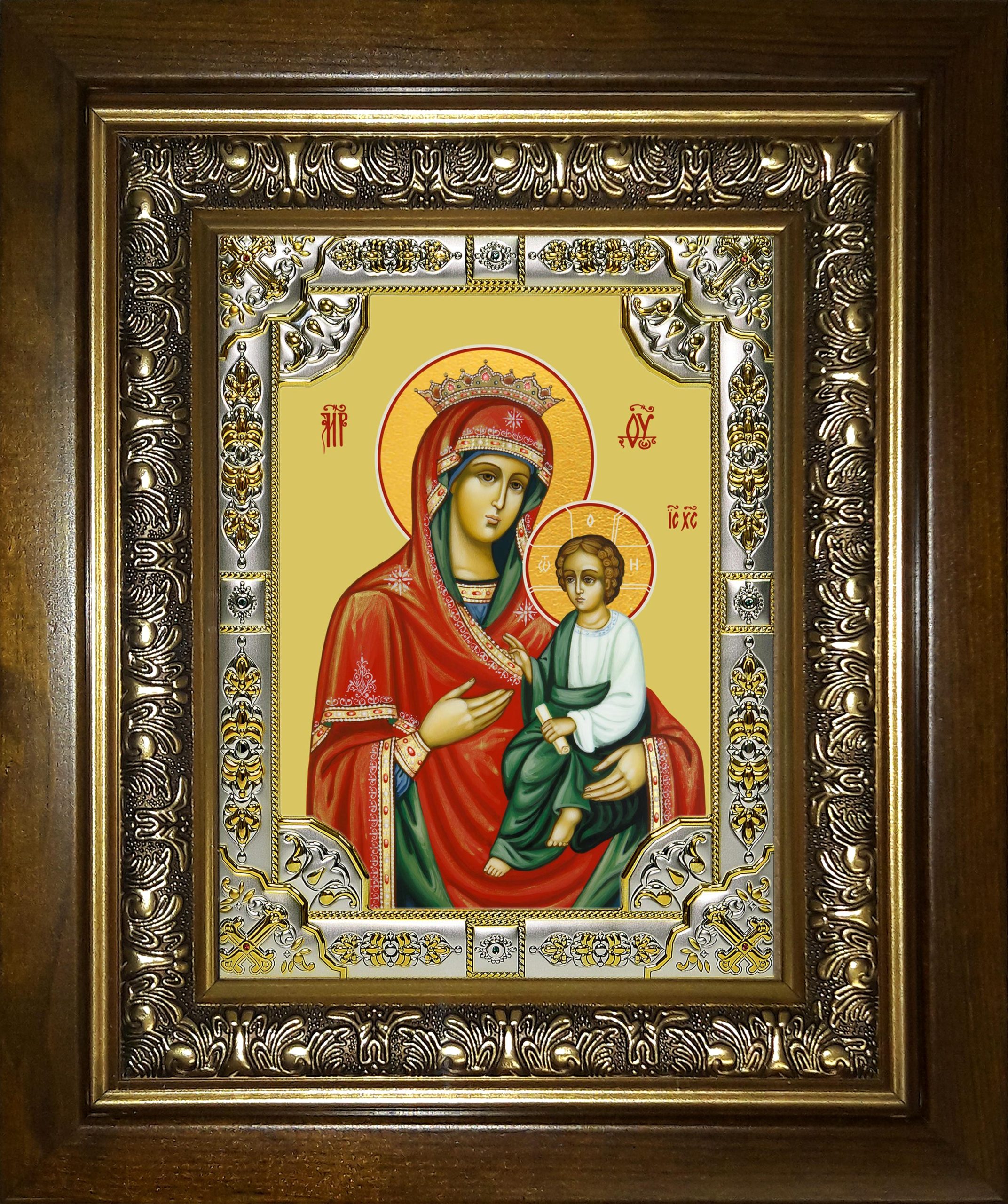 Икона освященная "Скоропослушница, икона Божией Матери", в киоте 24x30 см