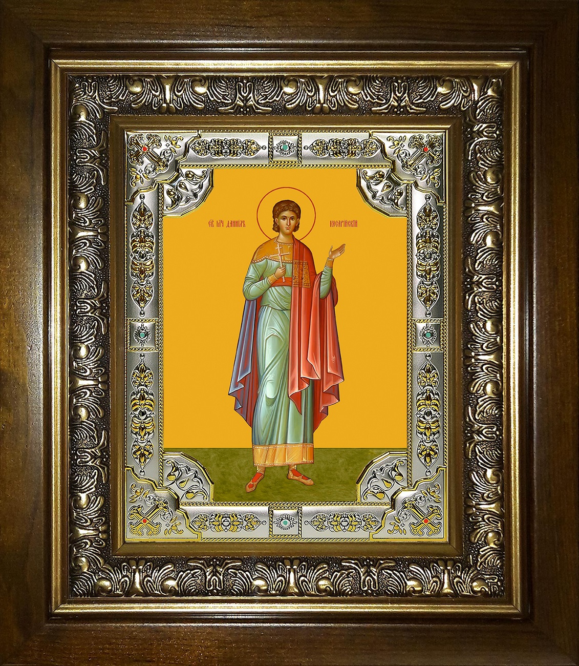 Икона освященная "Даниил Египтянин, Кесарийский (Палестинский), мученик", в киоте 24x30 см