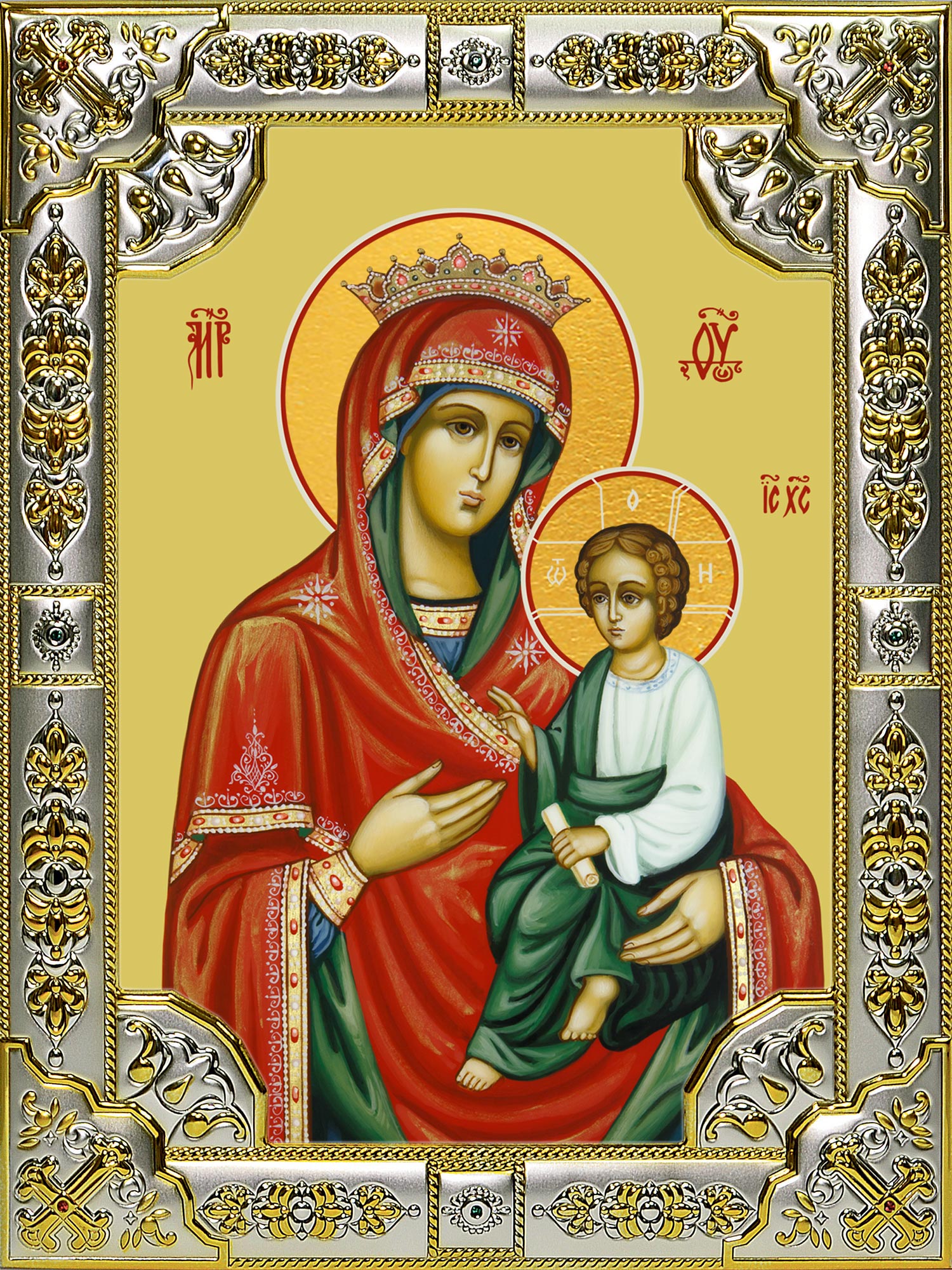 Икона освященная "Скоропослушница, икона Божией Матери", 18x24 см,со стразами