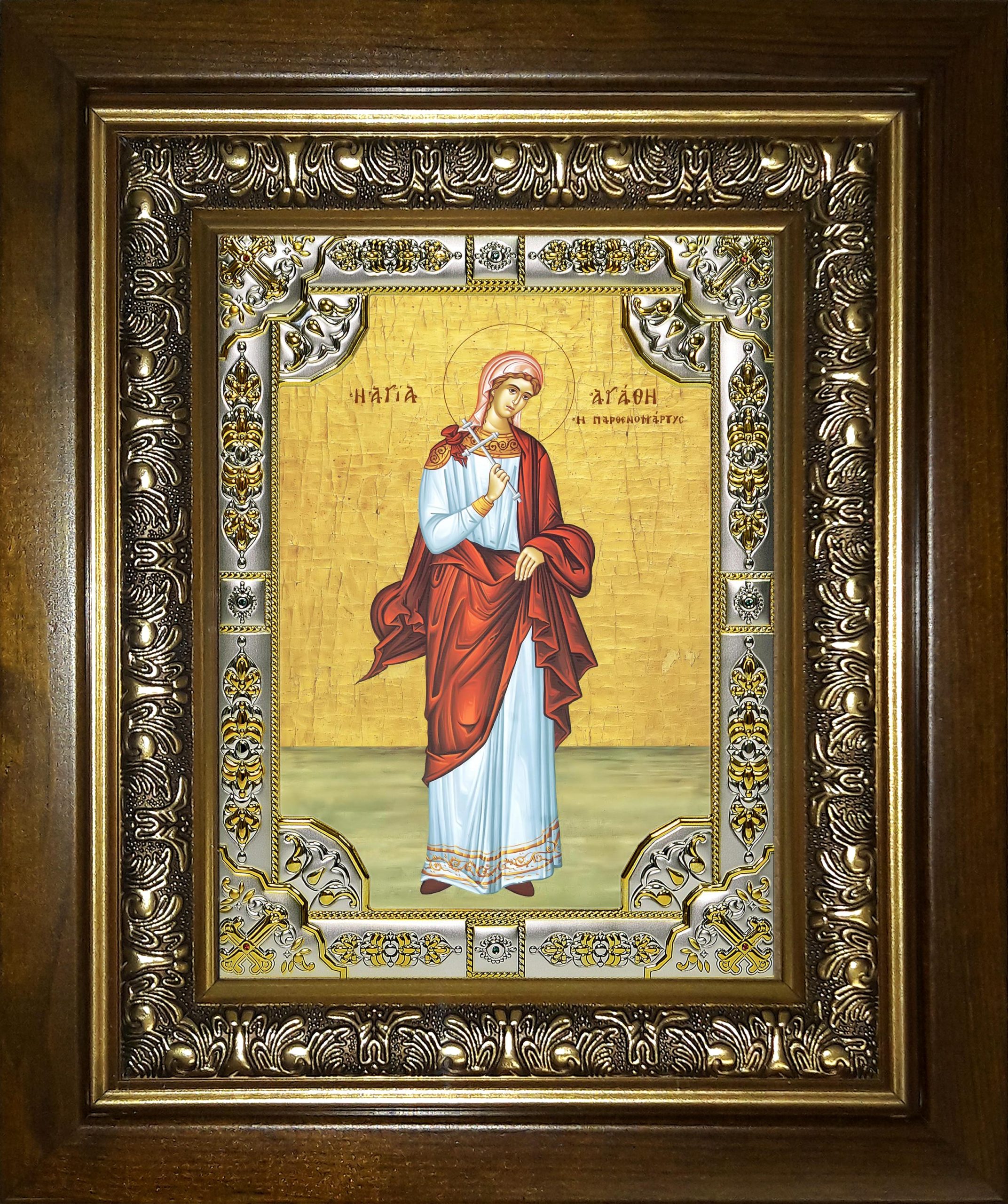 Агафия Панормская Святая мученица, в киоте 24x30 см