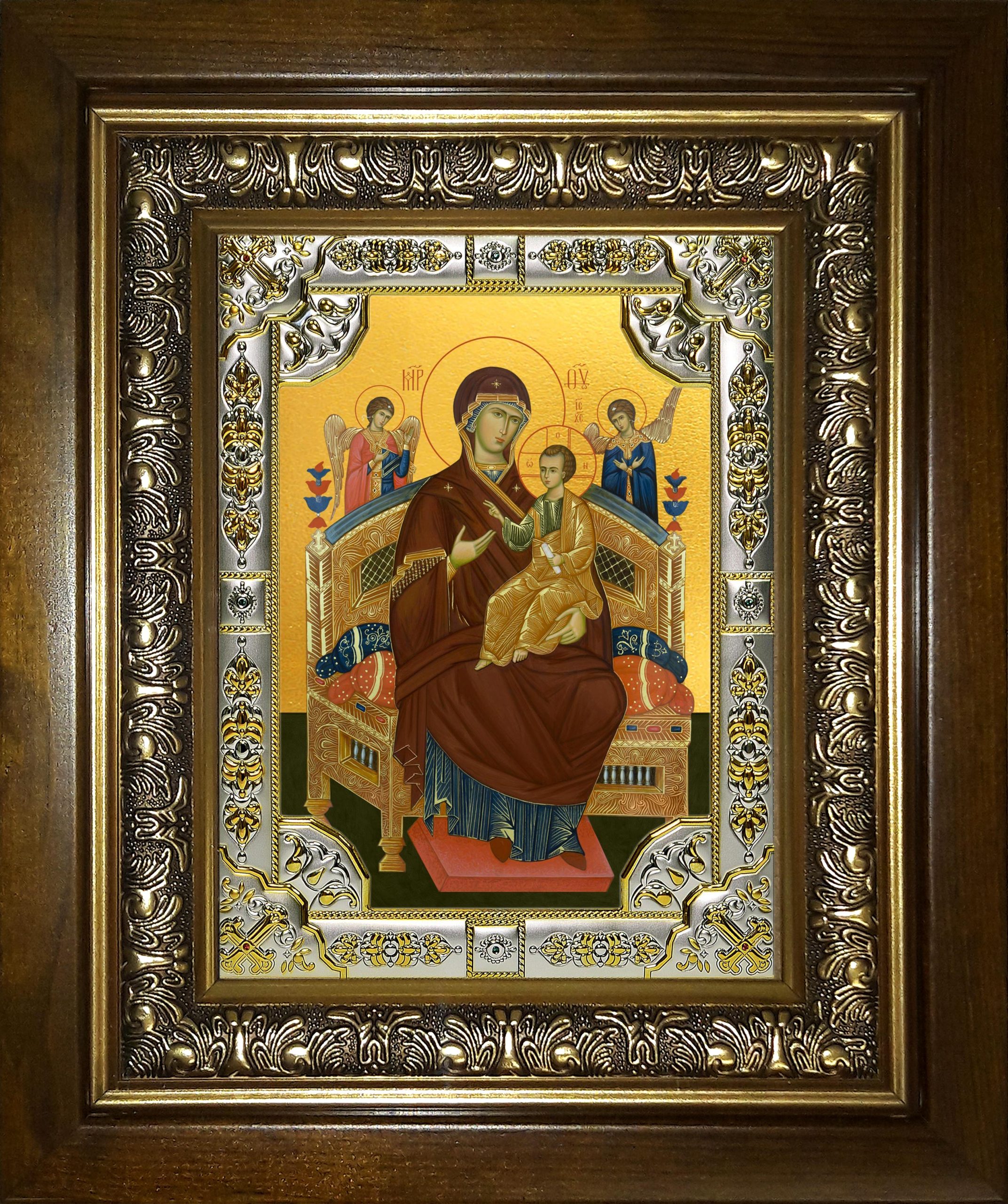 Икона освященная "Всецарица икона Божией Матери", в киоте 24x30 см