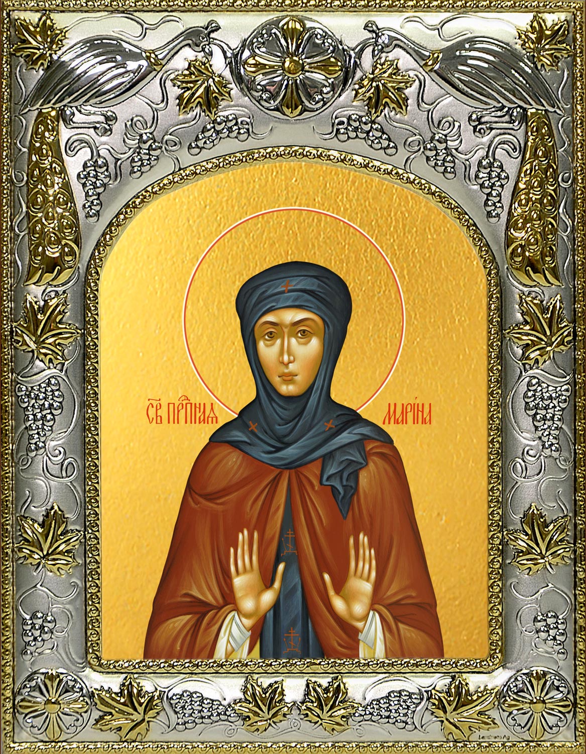 Икона освященная "Марина преподобная", 14x18 см