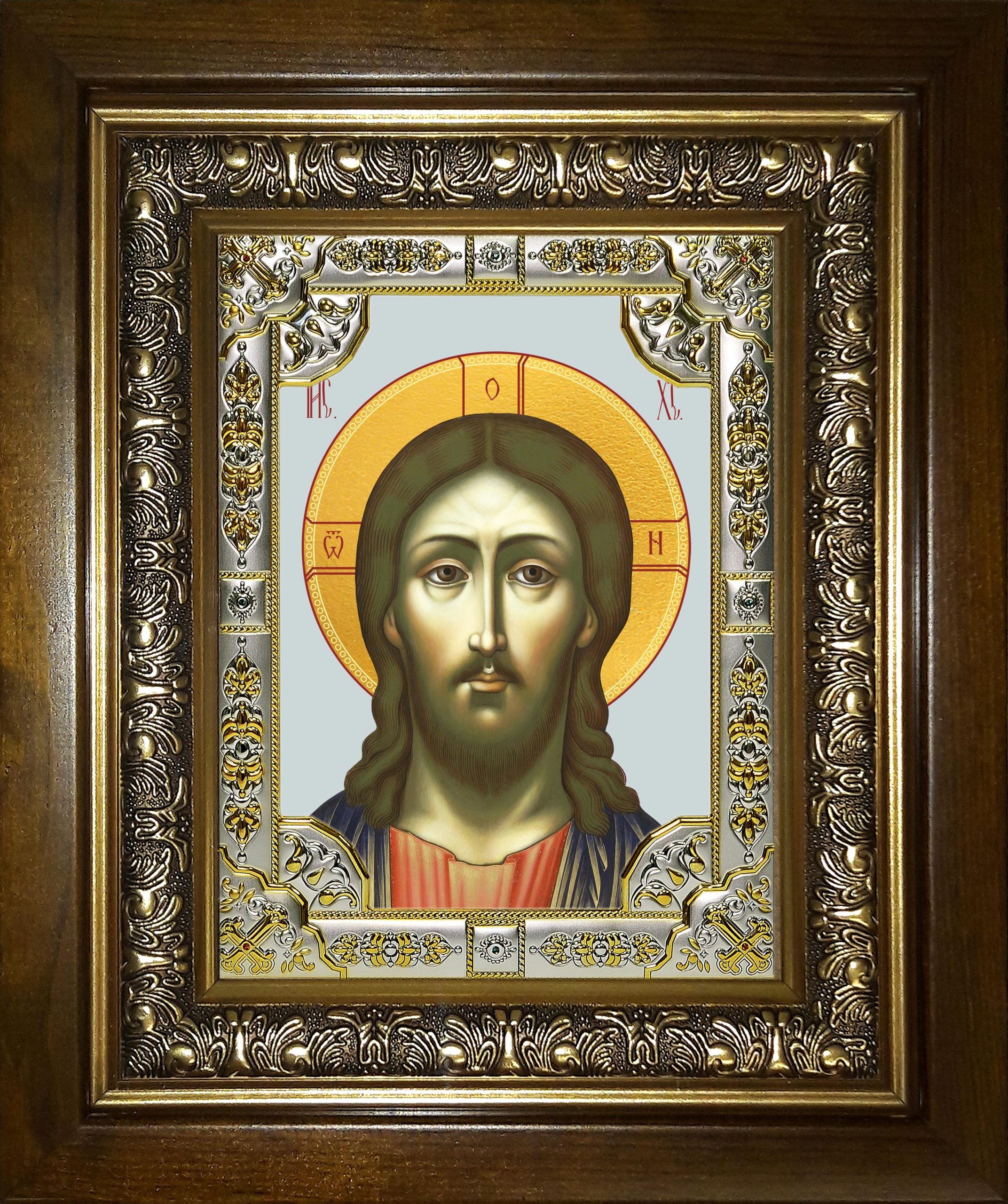 Икона освященная "Господь Вседержитель", в киоте 24x30 см