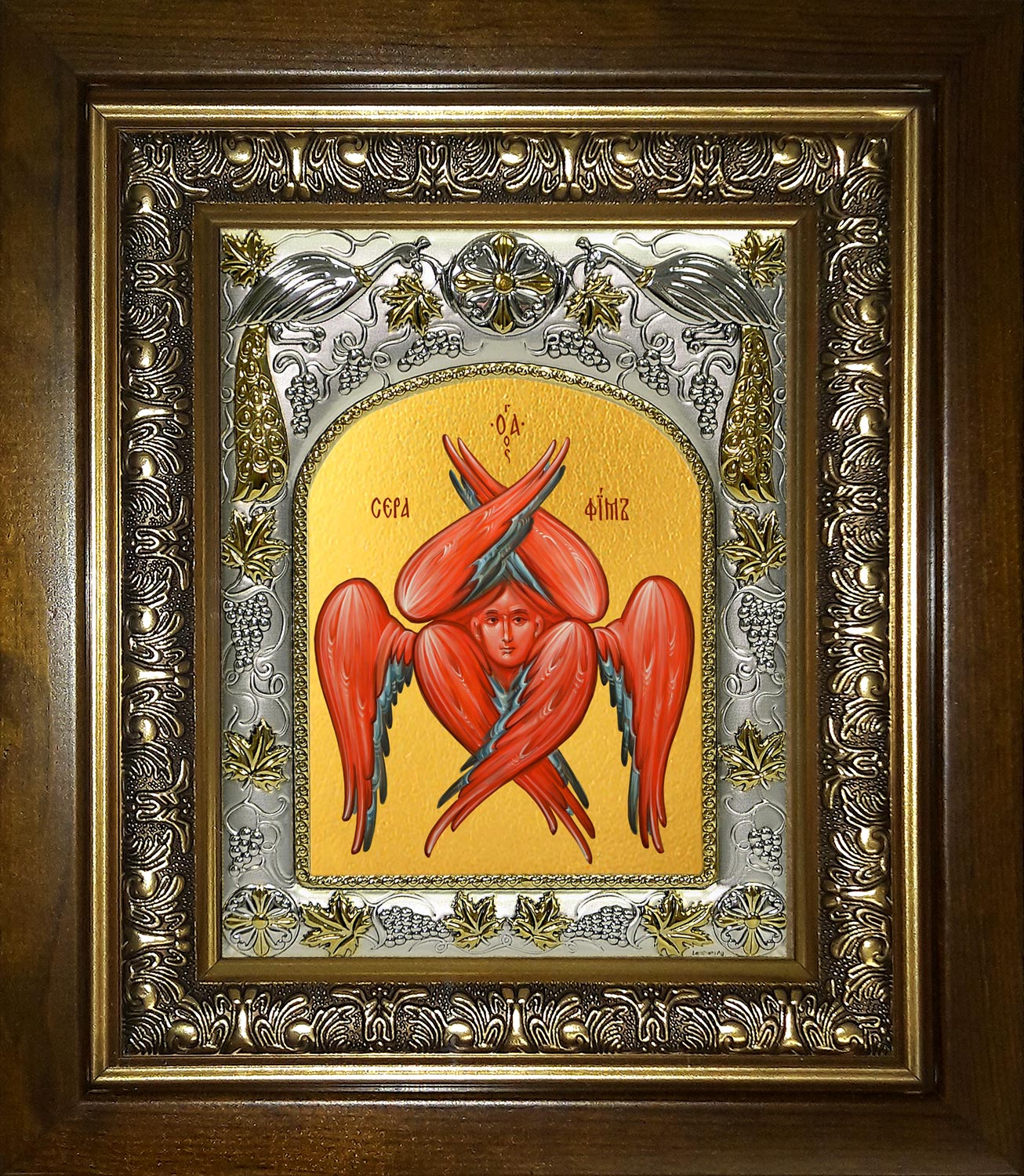 Серафим Шестикрылый, в киоте 20x24 см