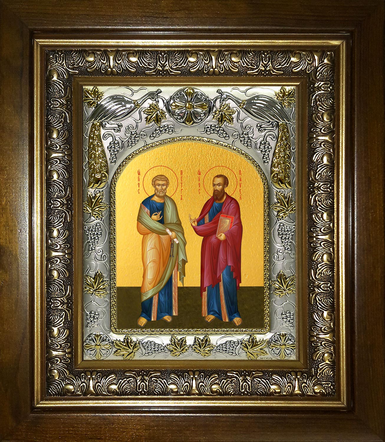 Икона освященная "Петр и Павел апостолы", в киоте 20x24 см